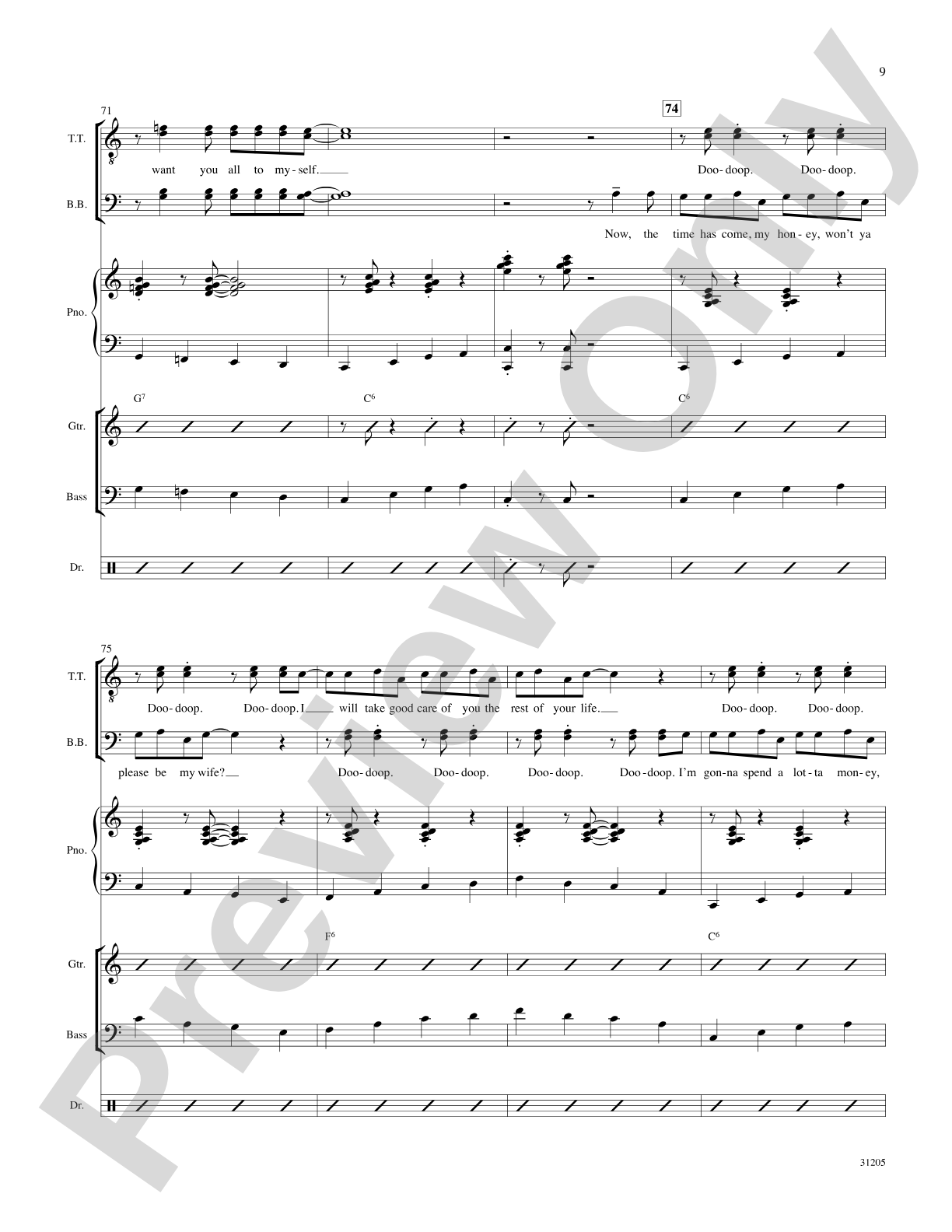 Crazy 'Bout Croonin' (A Medley for Men): Score
