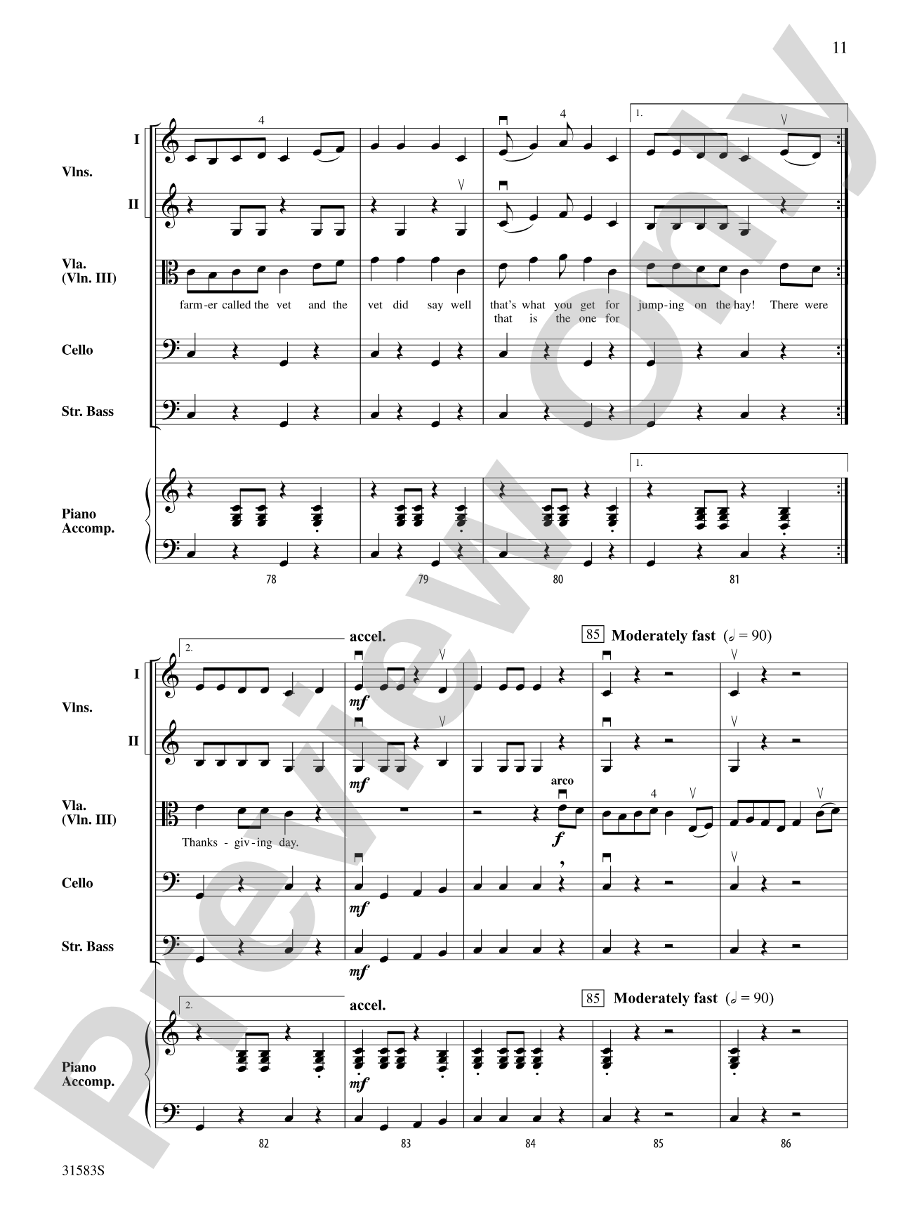 Prelude to the Afternoon on a Farm: String Orchestra Conductor Score & Parts