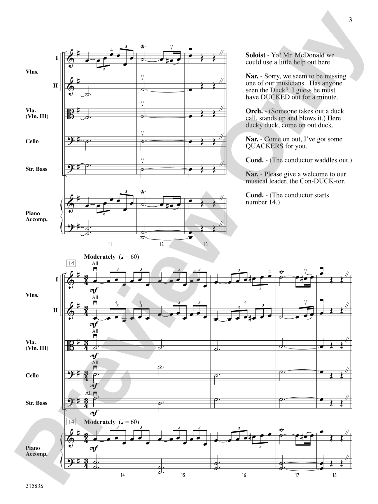 Prelude to the Afternoon on a Farm: String Orchestra Conductor Score & Parts
