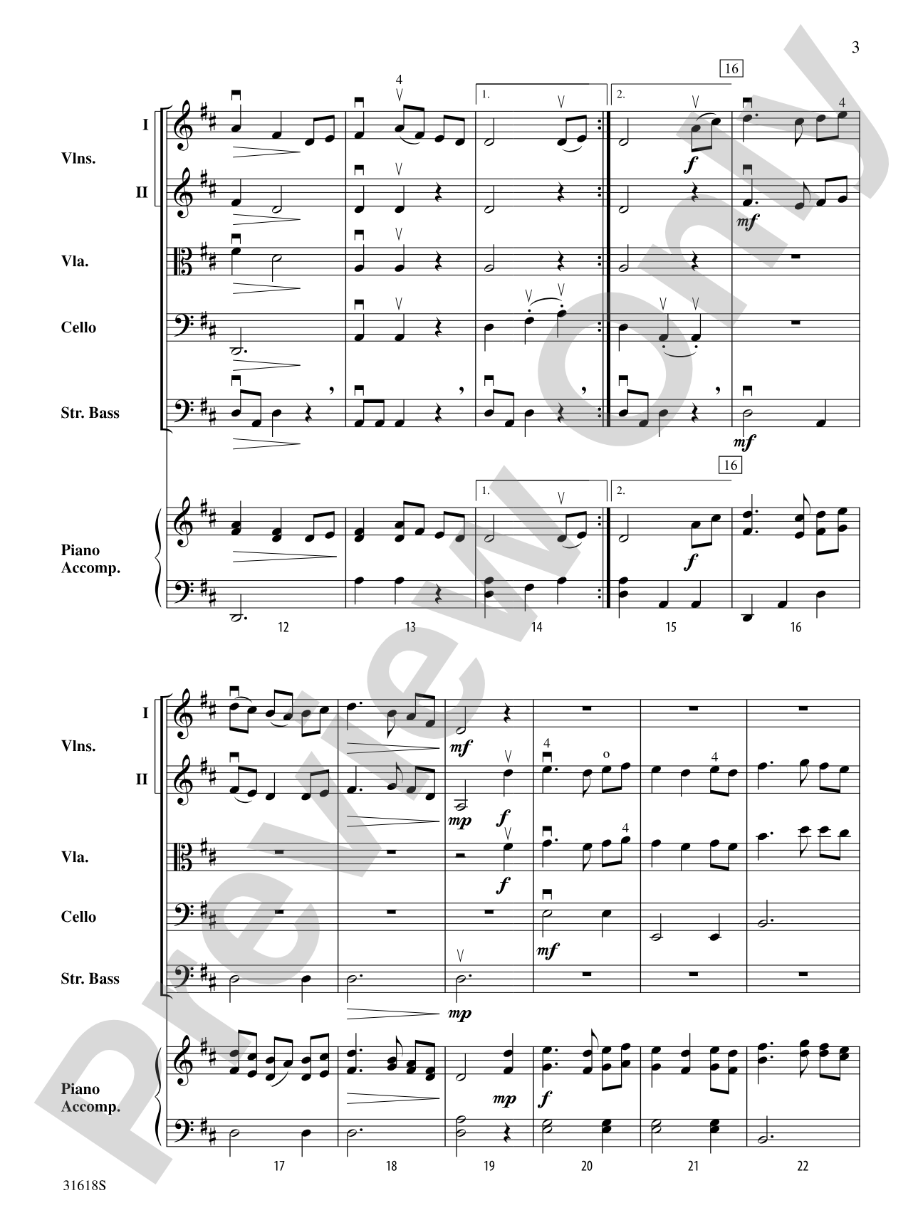 Midnight on the Water: String Orchestra Conductor Score & Parts