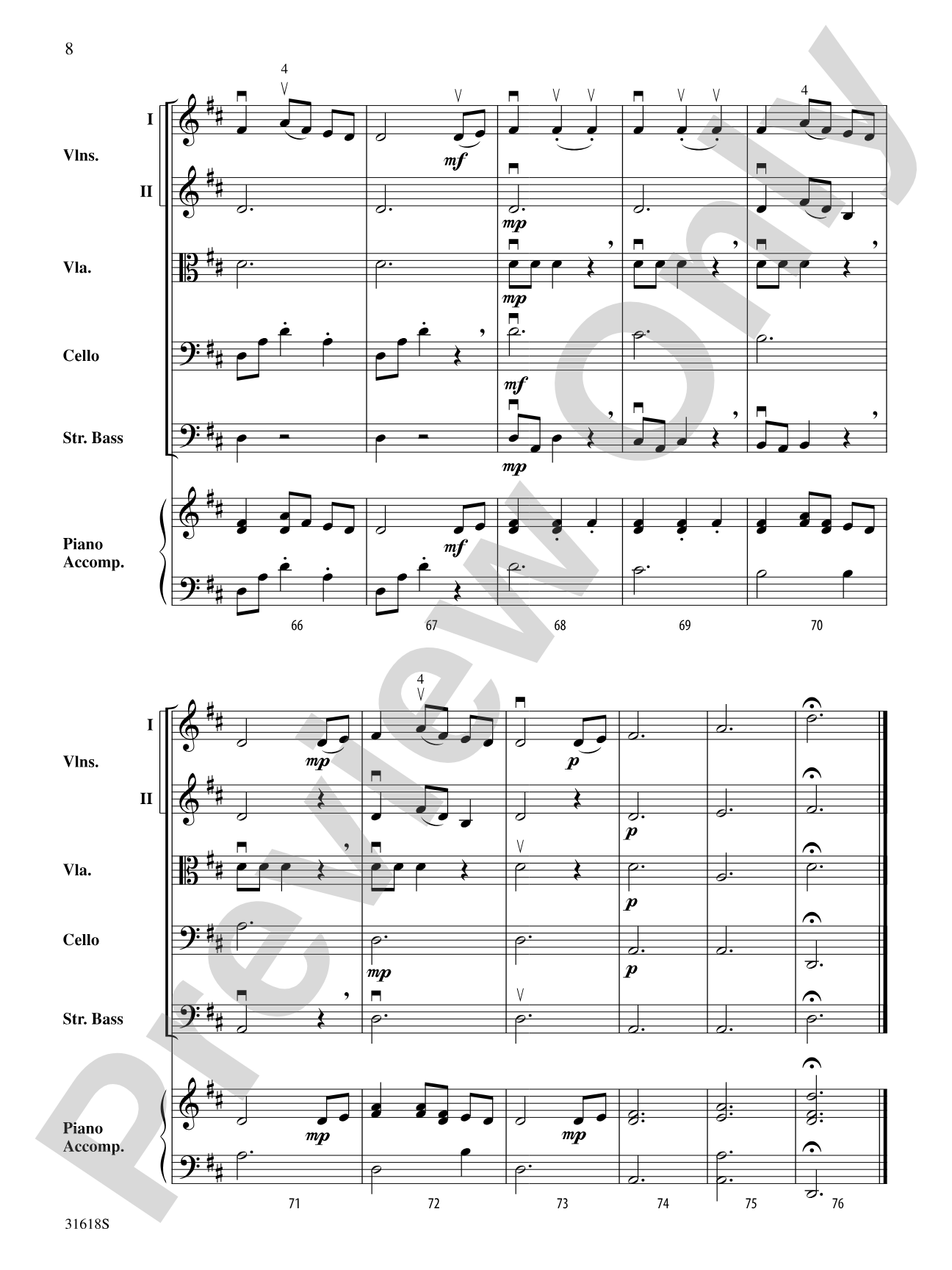 Midnight on the Water: String Orchestra Conductor Score & Parts
