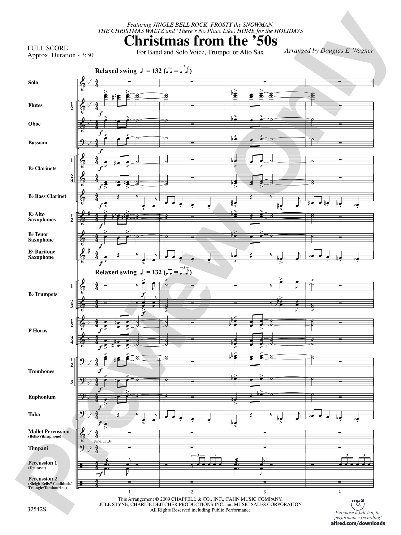 Christmas from the '50s: Concert Band Conductor Score & Parts