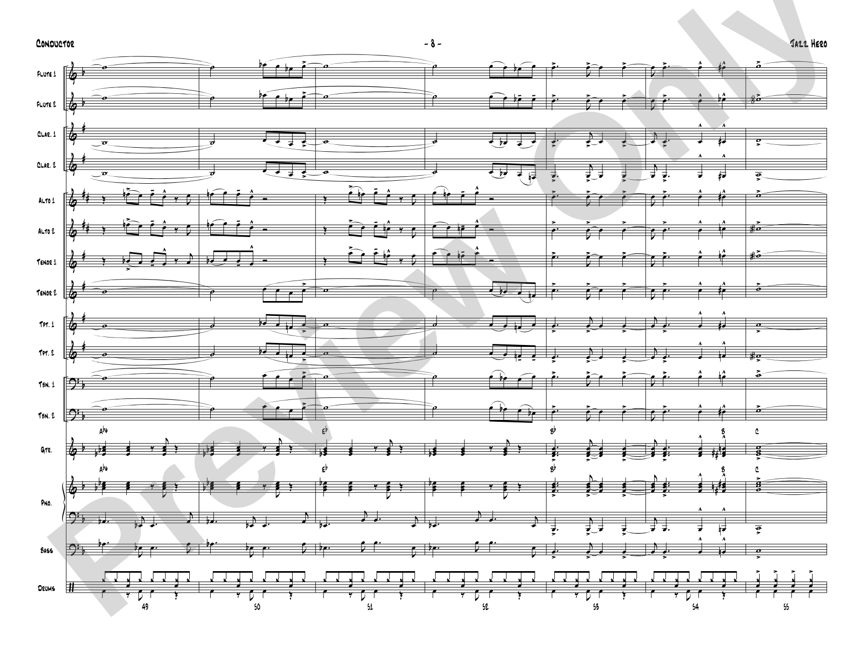 Jazz Hero: Jazz Ensemble Conductor Score & Parts