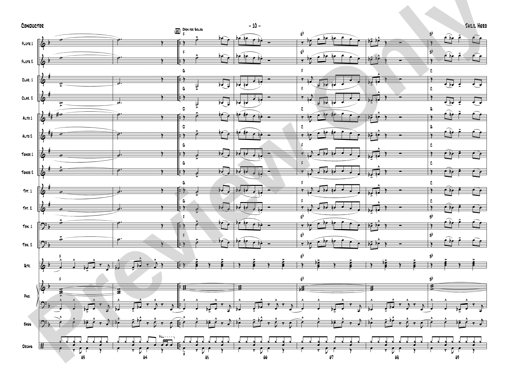 Jazz Hero: Jazz Ensemble Conductor Score & Parts
