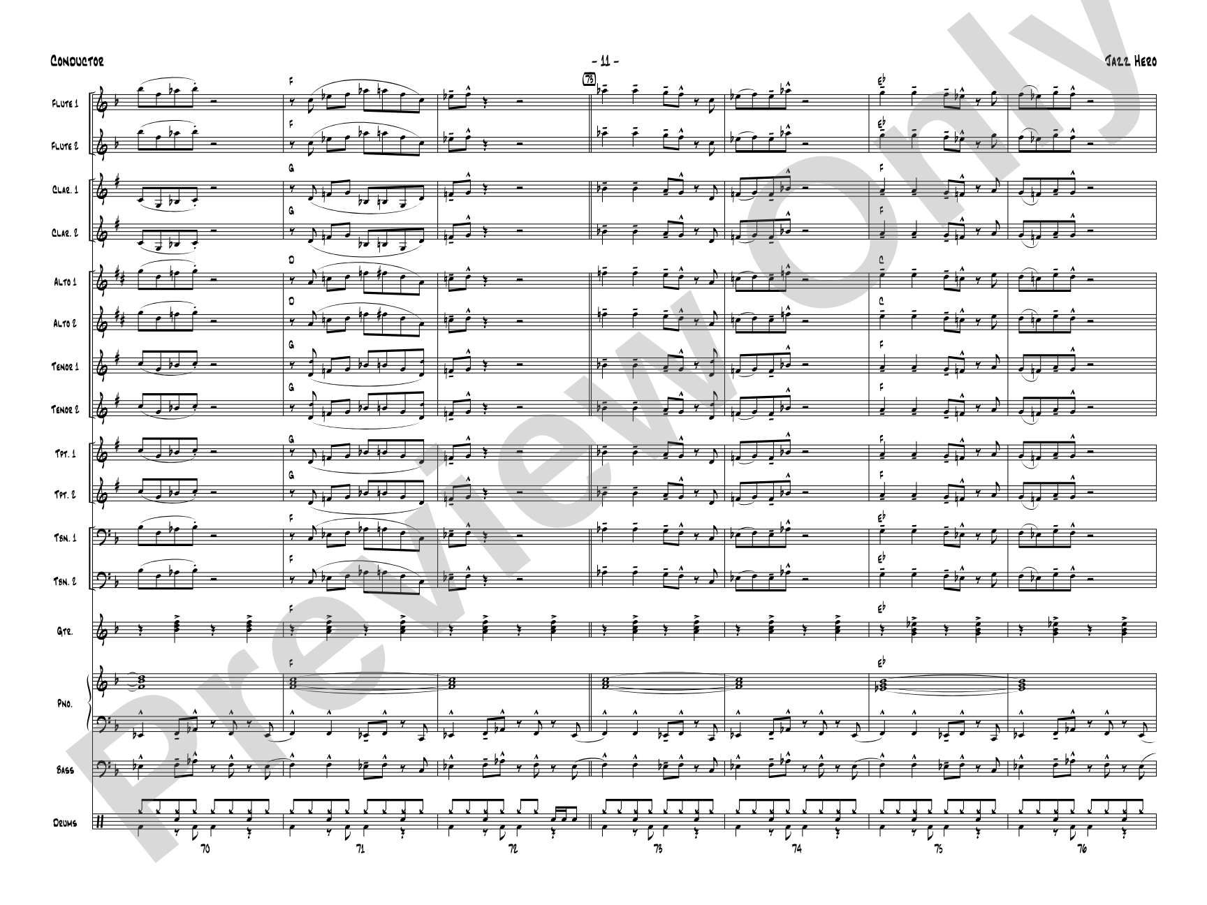 Jazz Hero: Jazz Ensemble Conductor Score & Parts