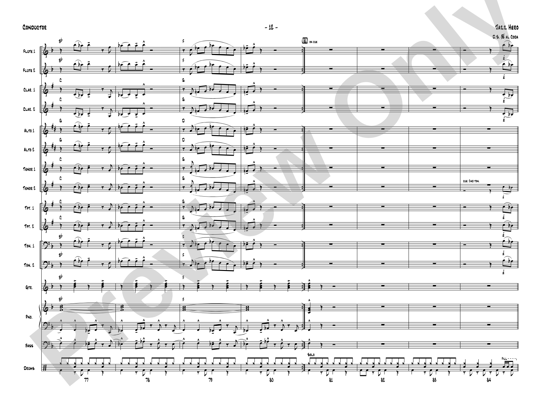 Jazz Hero: Jazz Ensemble Conductor Score & Parts