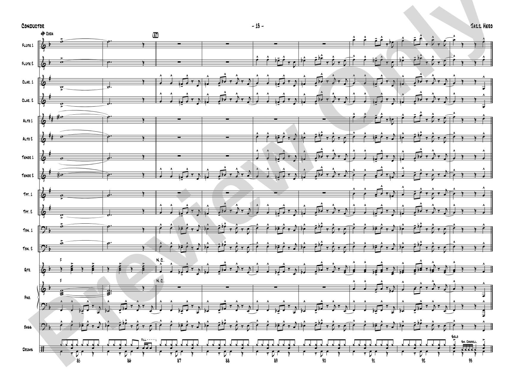 Jazz Hero: Jazz Ensemble Conductor Score & Parts