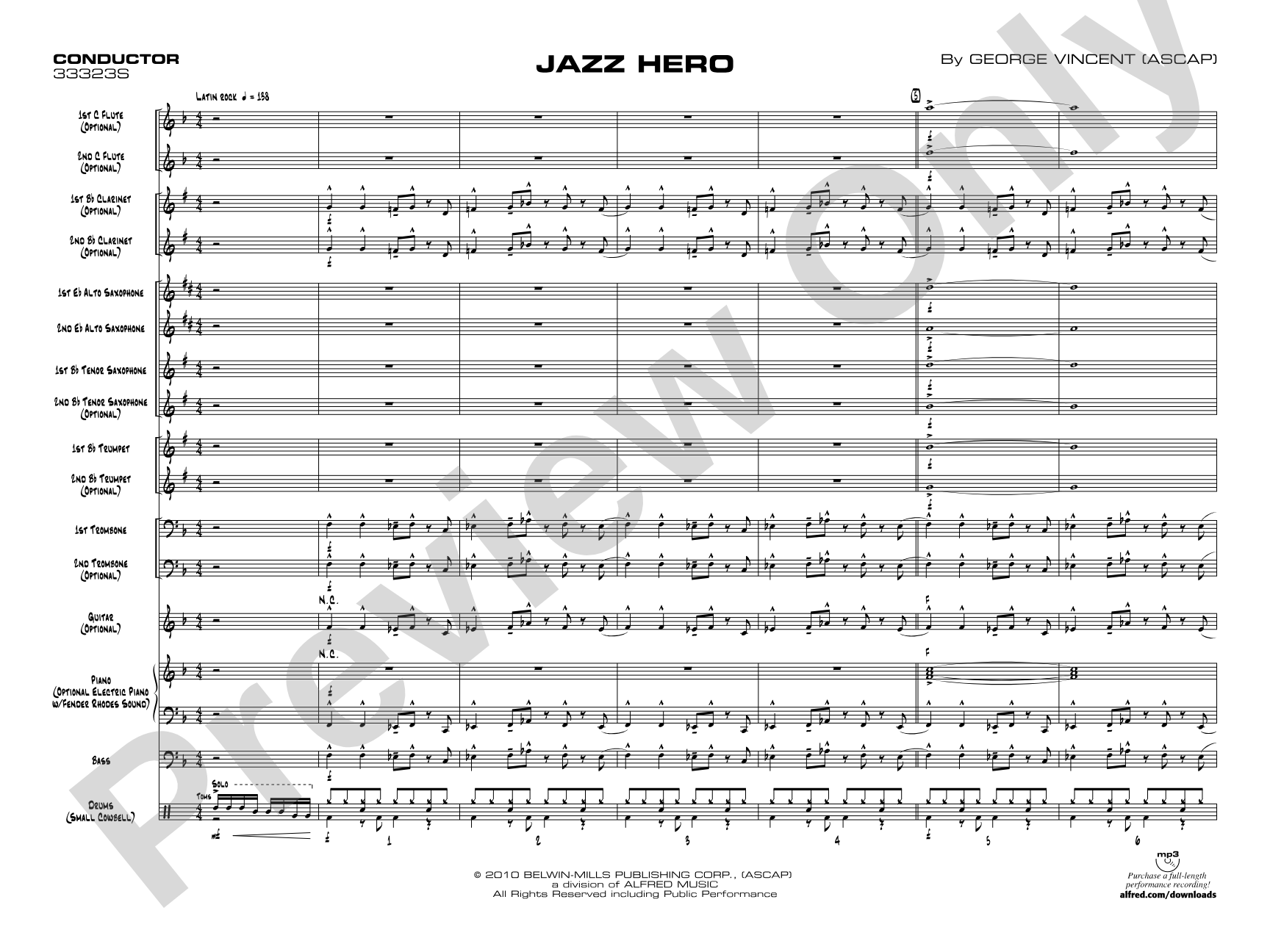 Jazz Hero: Jazz Ensemble Conductor Score & Parts