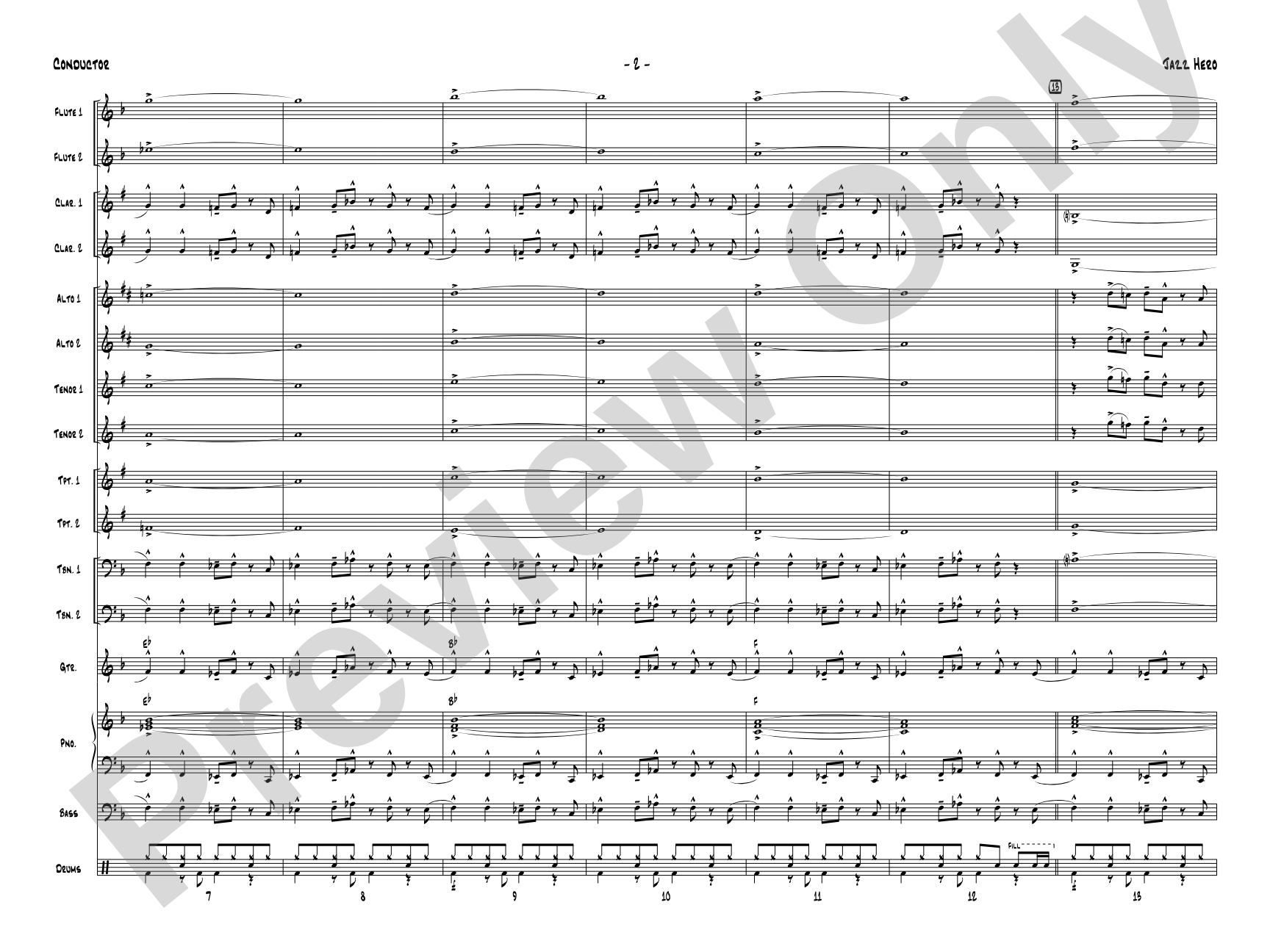 Jazz Hero: Jazz Ensemble Conductor Score & Parts
