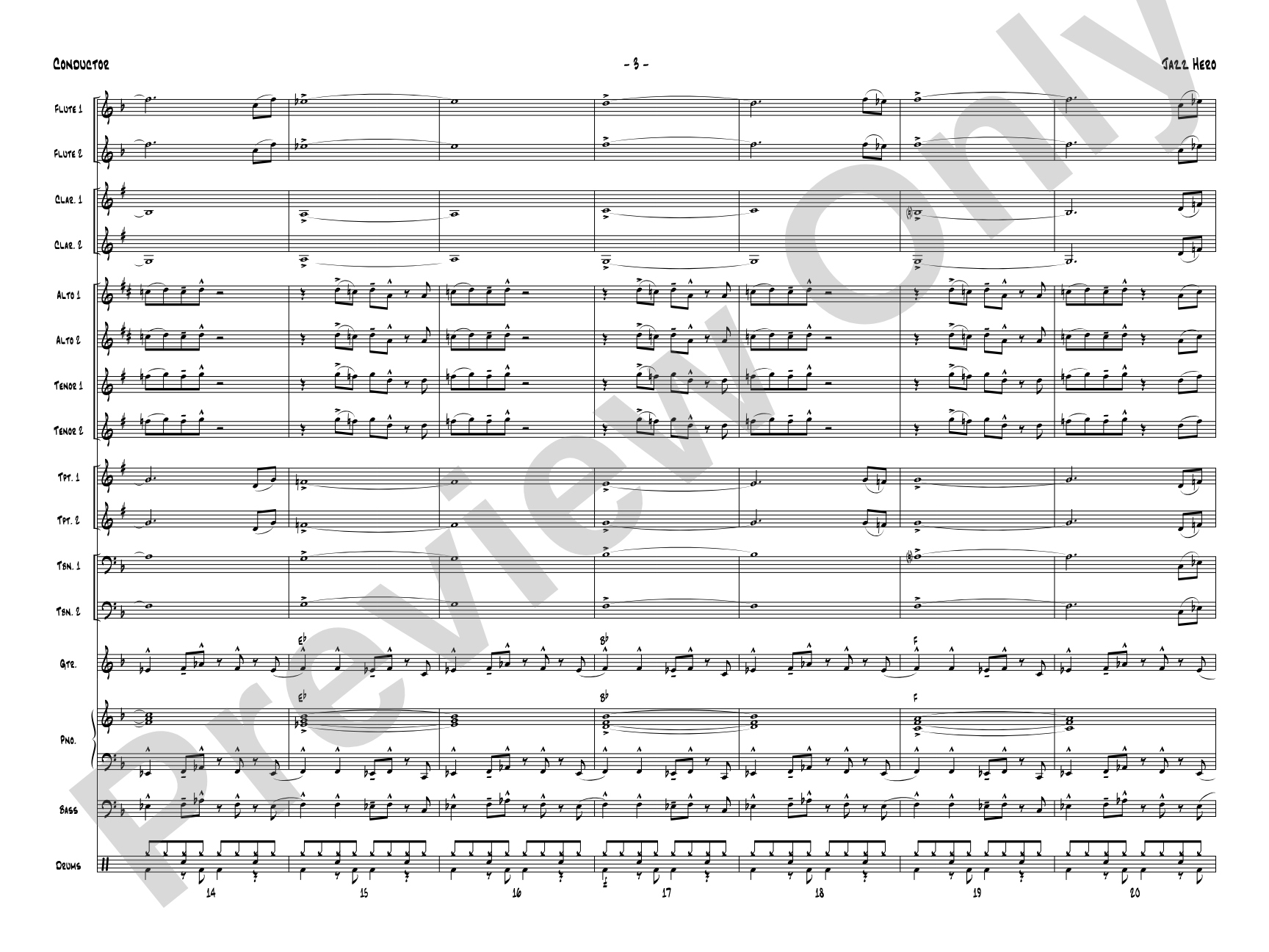 Jazz Hero: Jazz Ensemble Conductor Score & Parts