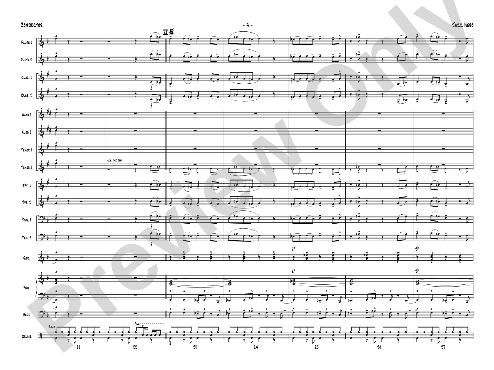 Jazz Hero: Jazz Ensemble Conductor Score & Parts
