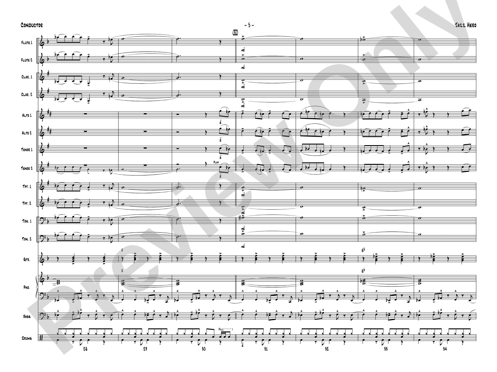 Jazz Hero: Jazz Ensemble Conductor Score & Parts