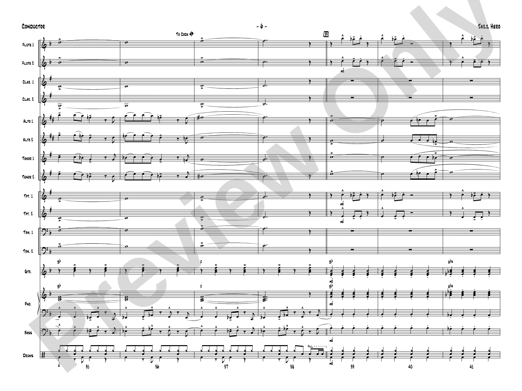 Jazz Hero: Jazz Ensemble Conductor Score & Parts