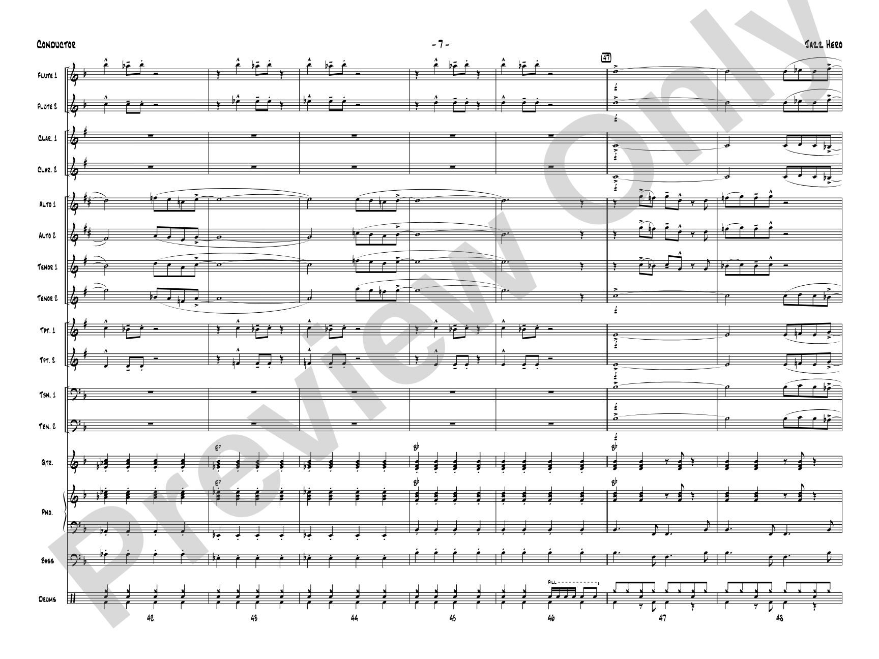 Jazz Hero: Jazz Ensemble Conductor Score & Parts
