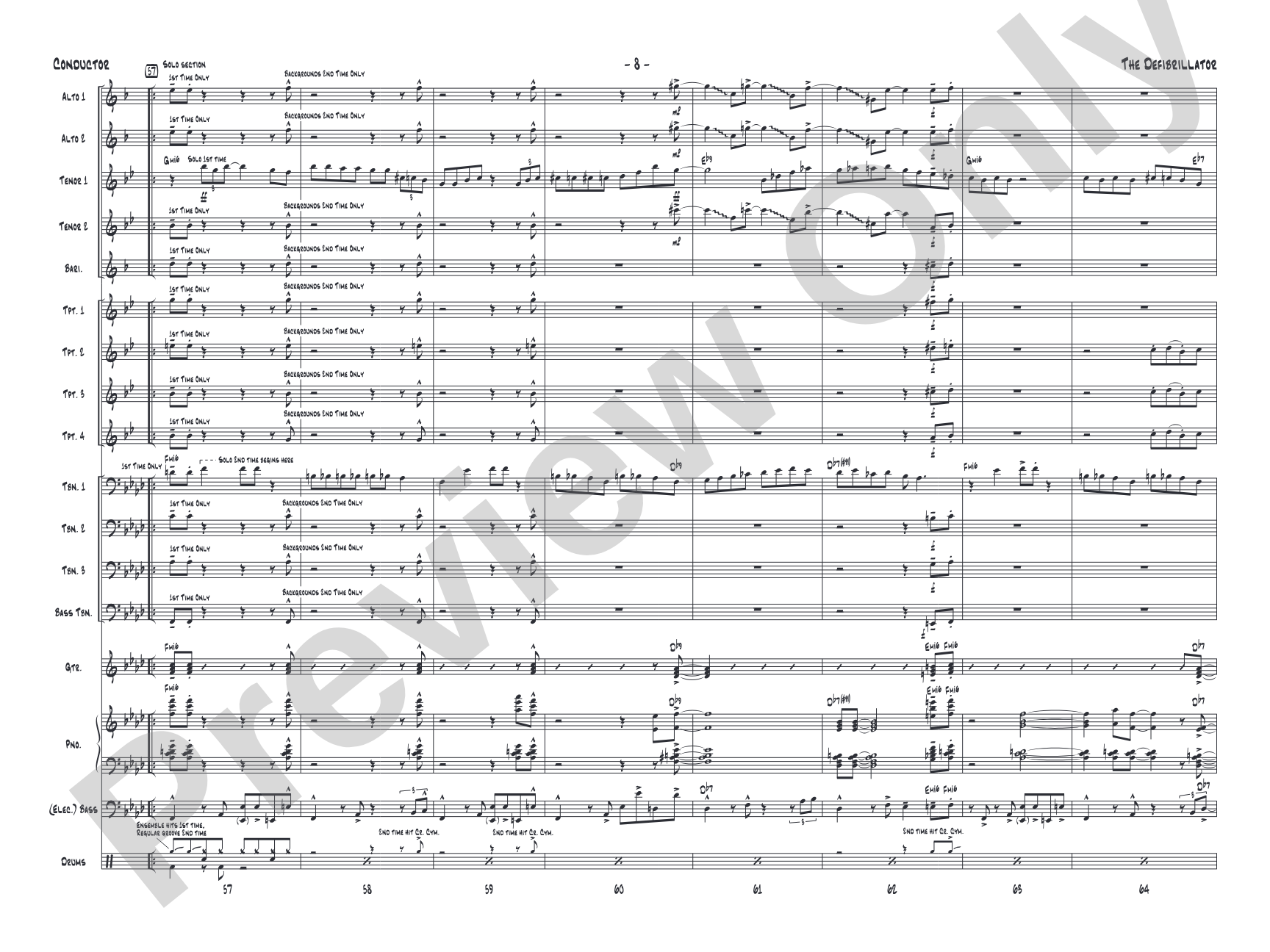 The Defibrillator: Jazz Ensemble Conductor Score & Parts