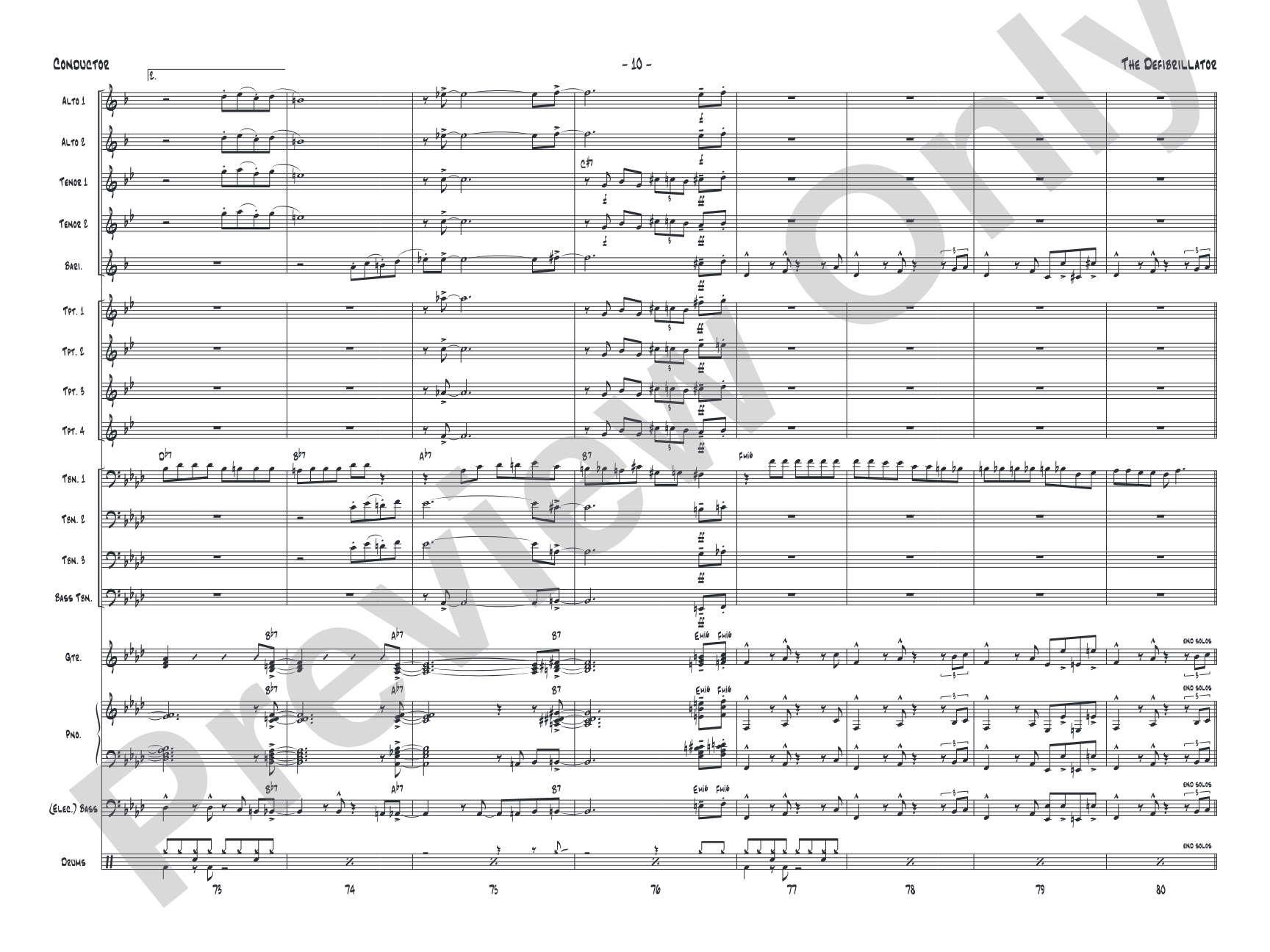 The Defibrillator: Jazz Ensemble Conductor Score & Parts