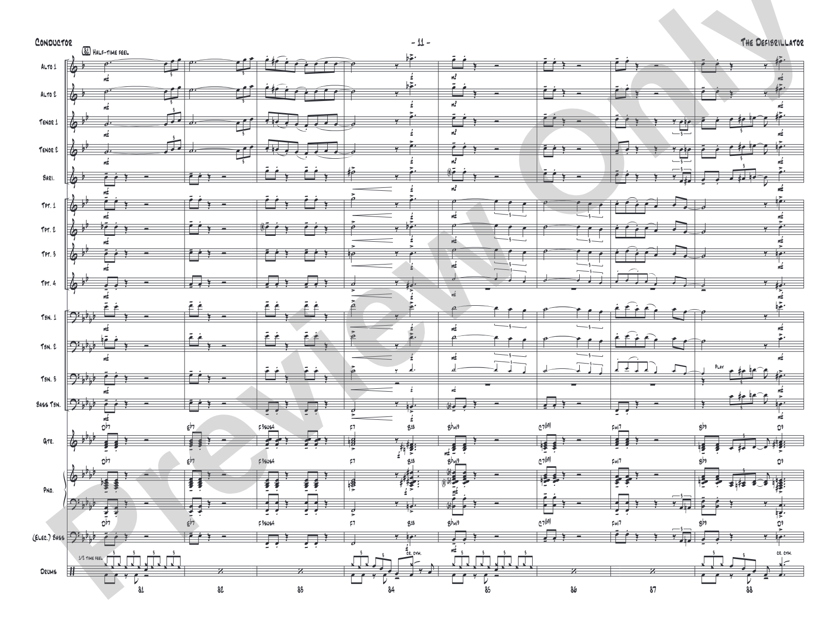 The Defibrillator: Jazz Ensemble Conductor Score & Parts