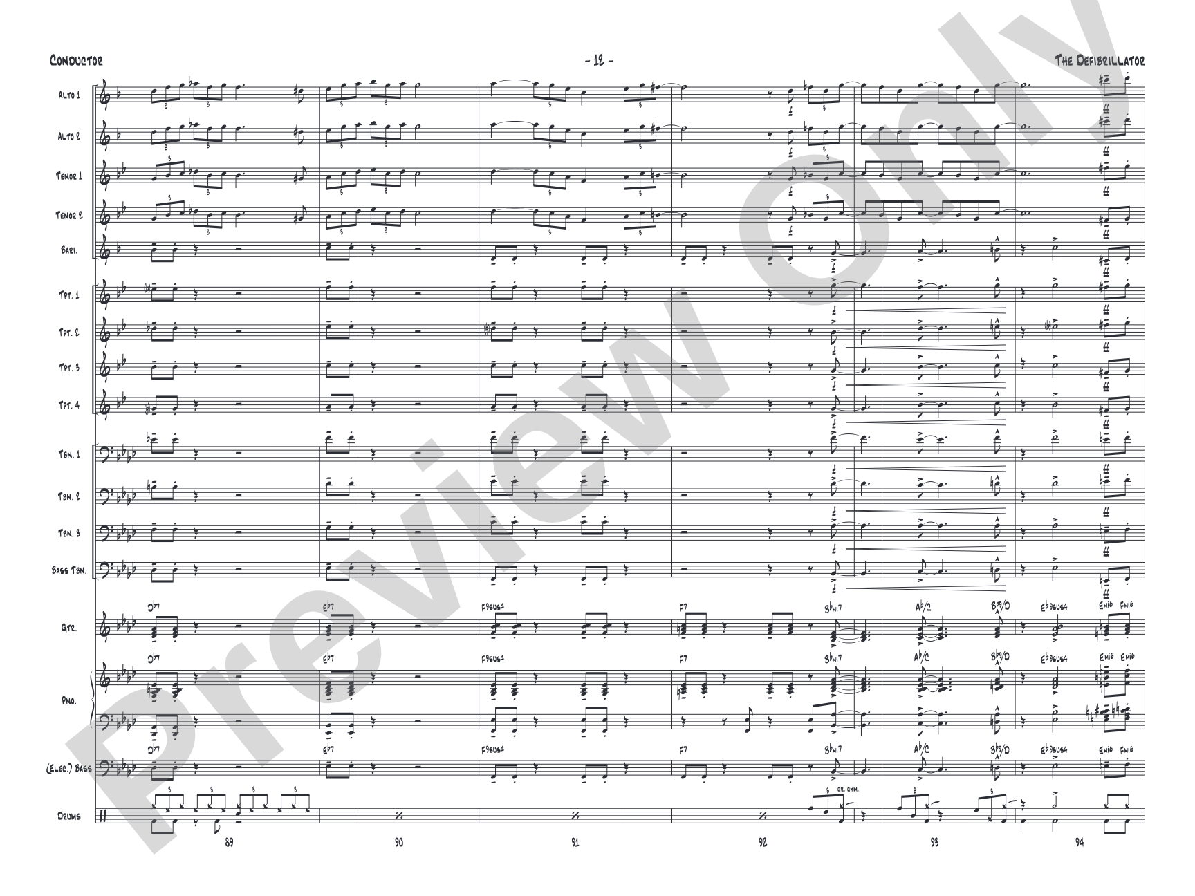 The Defibrillator: Jazz Ensemble Conductor Score & Parts