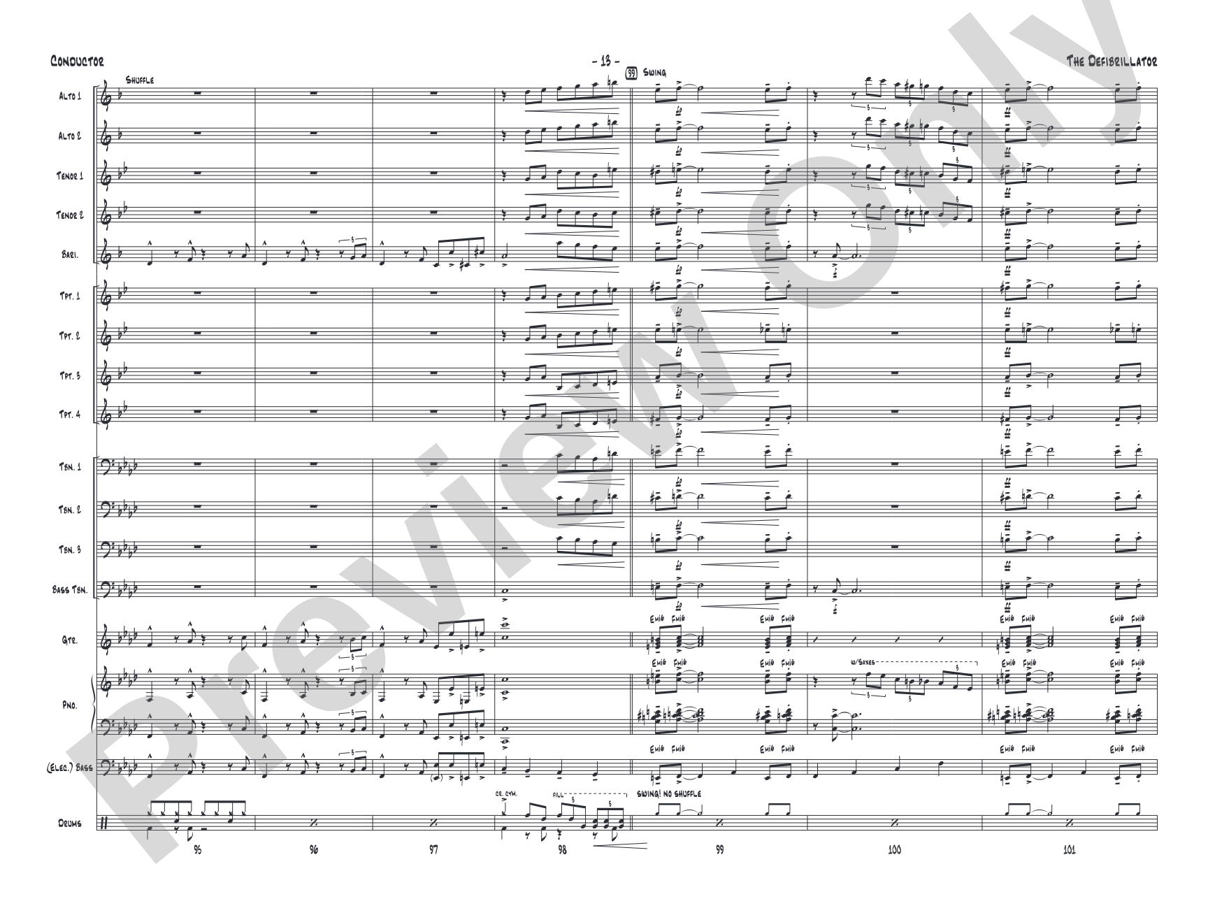 The Defibrillator: Jazz Ensemble Conductor Score & Parts