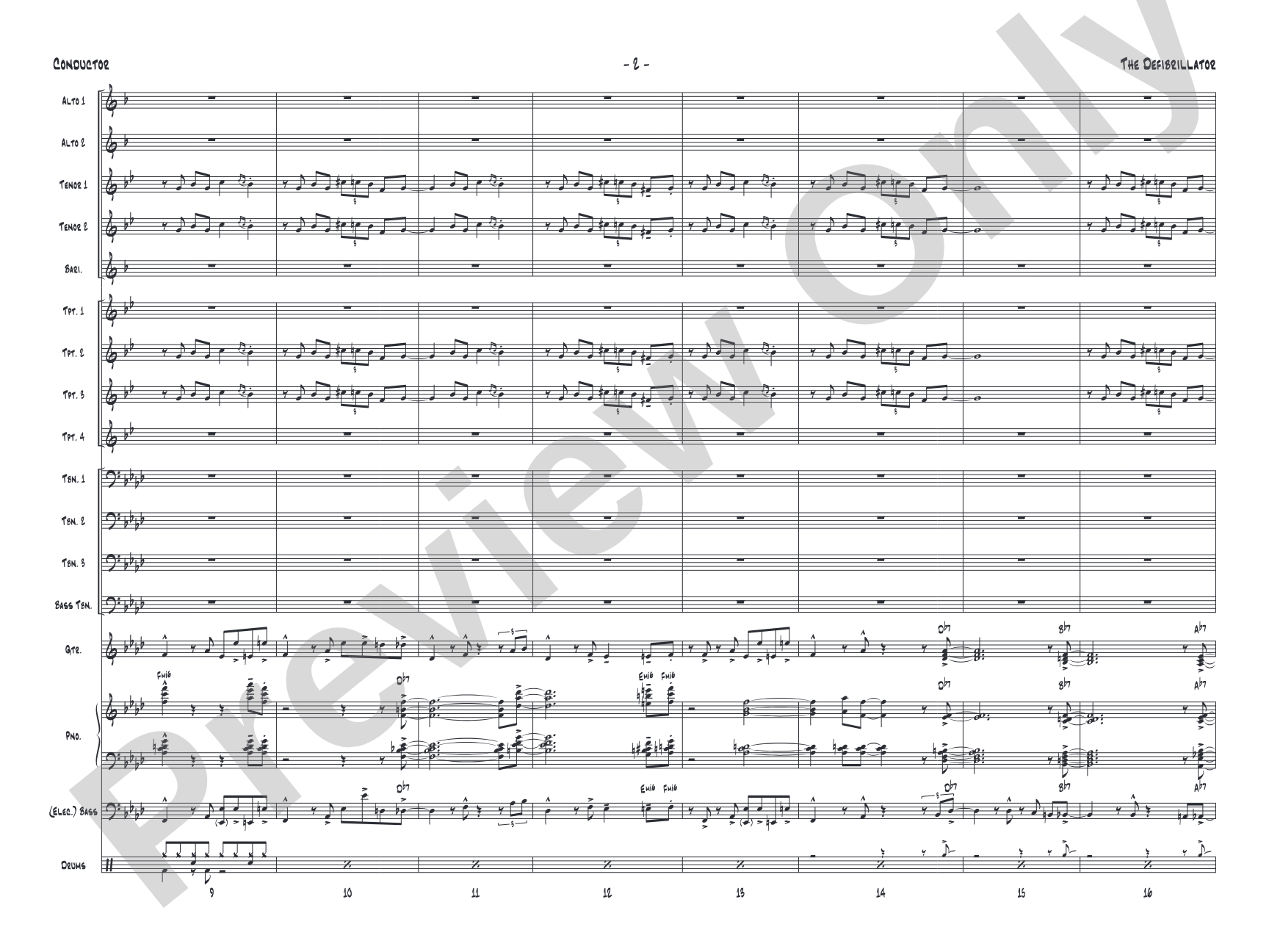 The Defibrillator: Jazz Ensemble Conductor Score & Parts