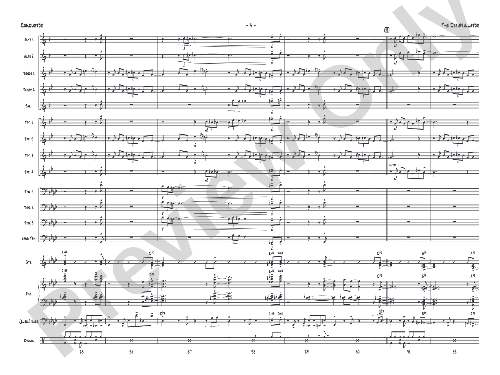 The Defibrillator: Jazz Ensemble Conductor Score & Parts
