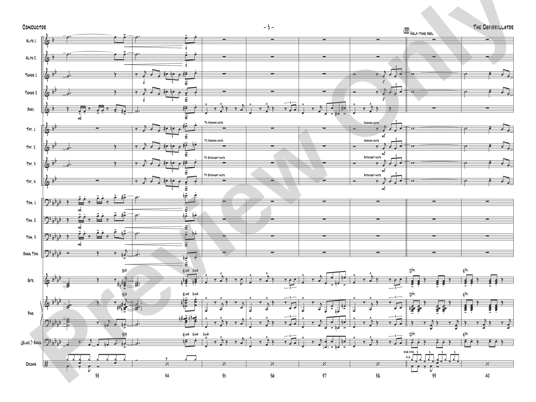 The Defibrillator: Jazz Ensemble Conductor Score & Parts
