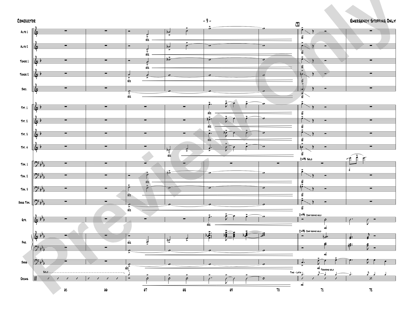 Emergency Stopping Only: Score