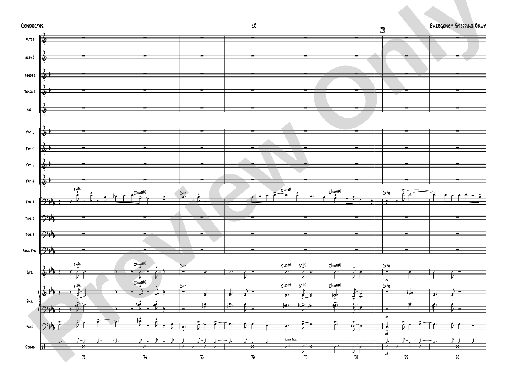 Emergency Stopping Only: Score