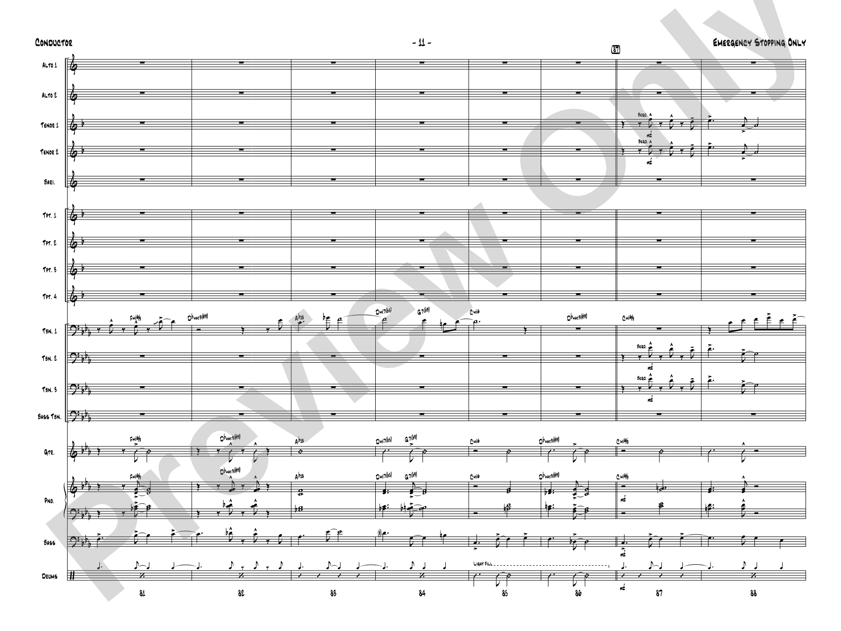 Emergency Stopping Only: Score