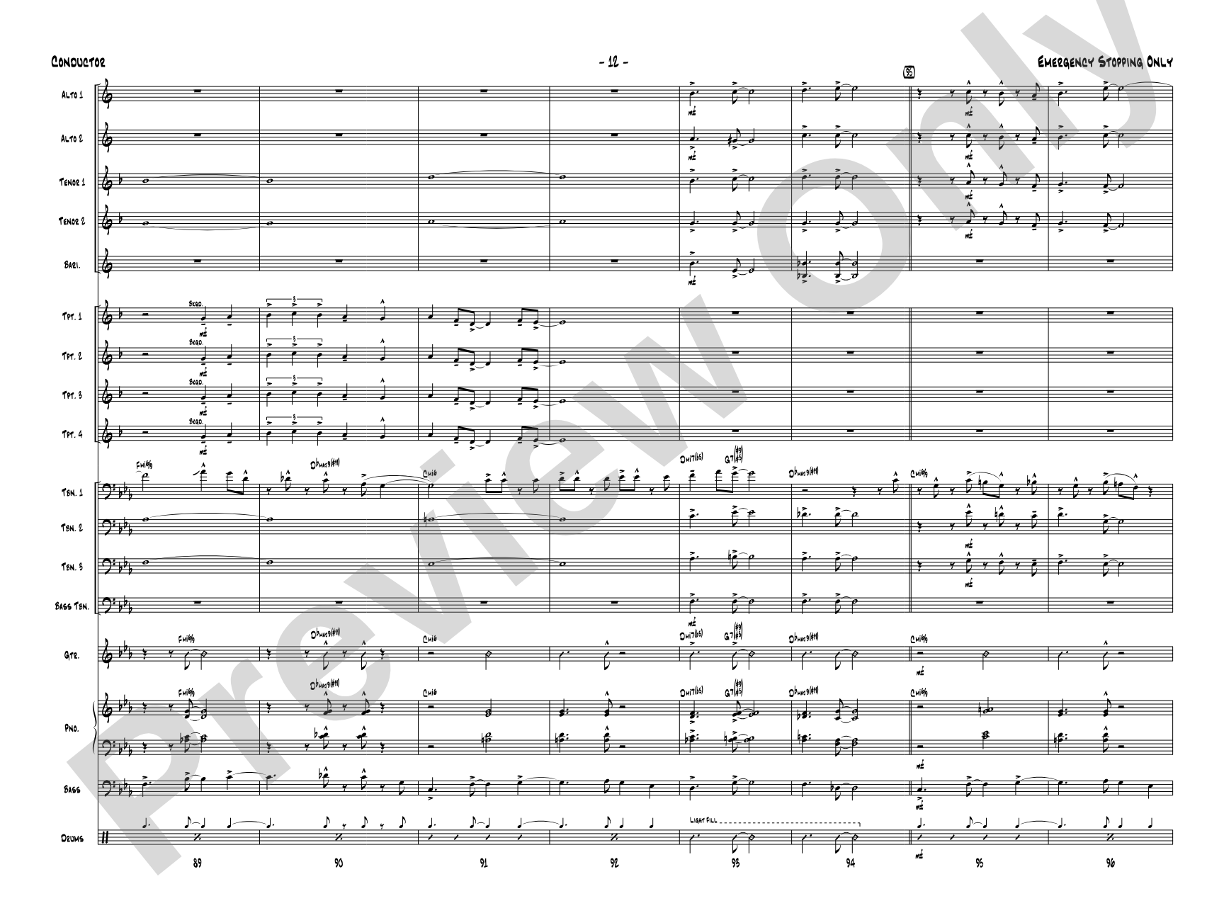 Emergency Stopping Only: Score