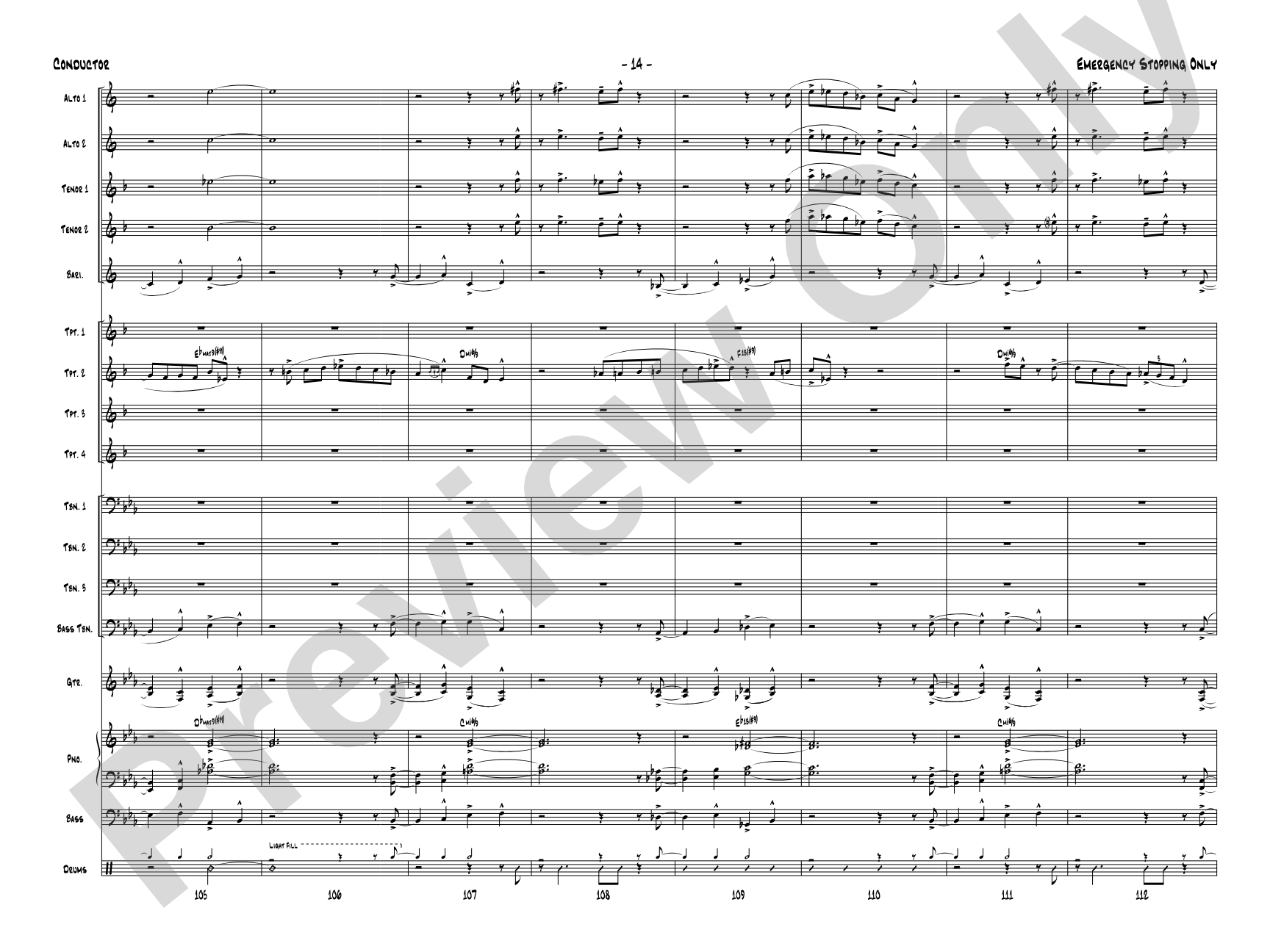 Emergency Stopping Only: Score