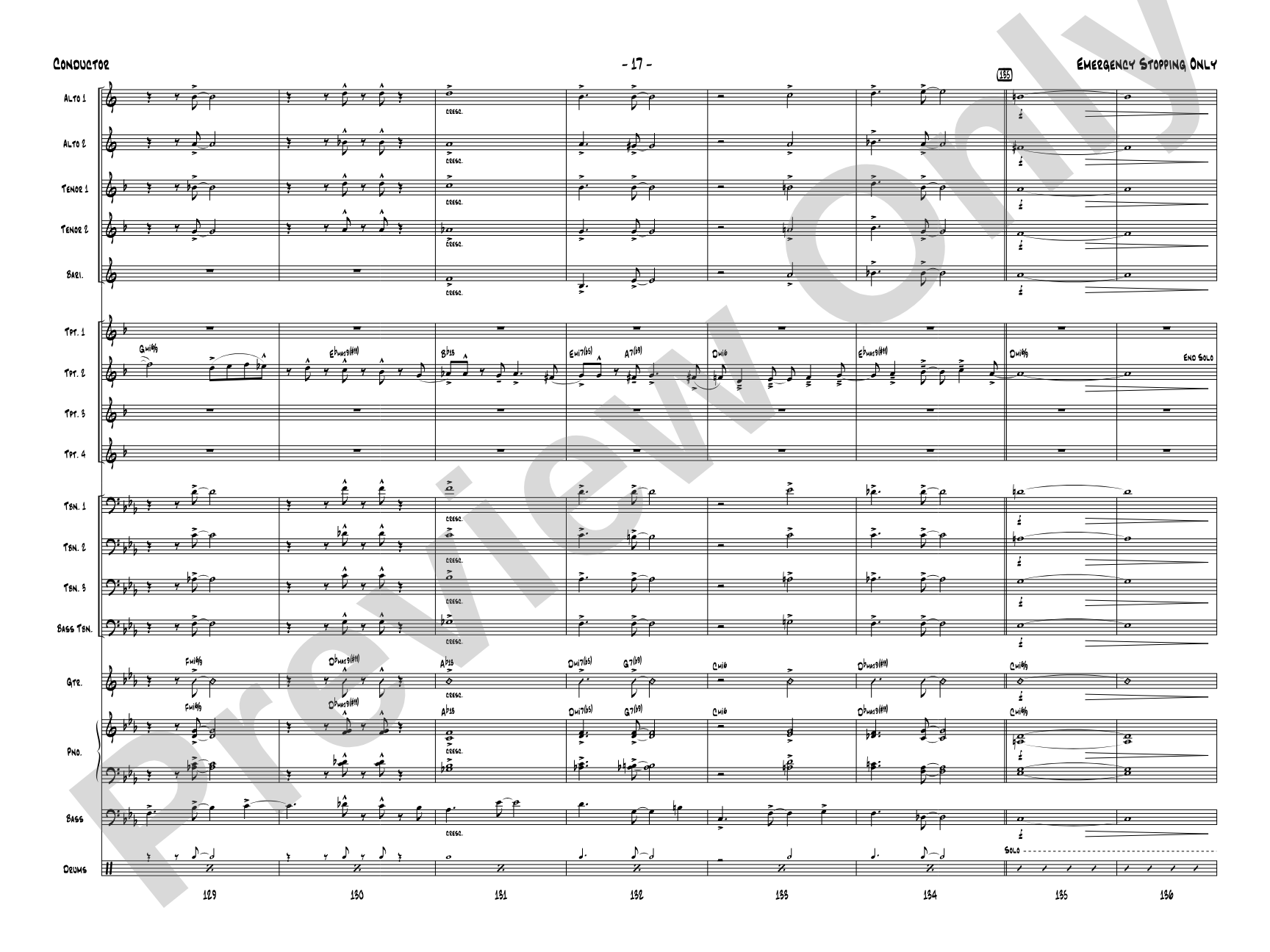 Emergency Stopping Only: Score