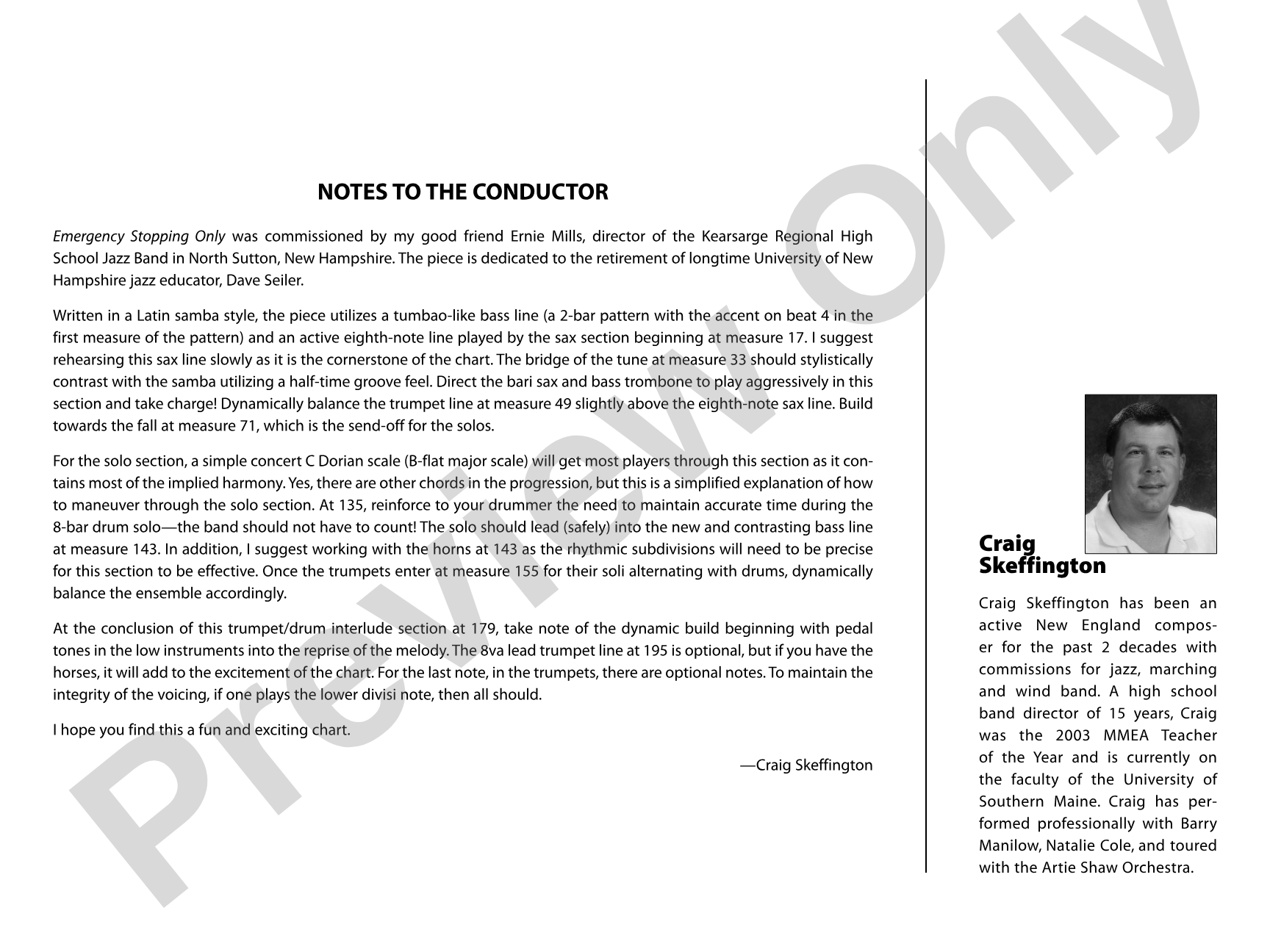 Emergency Stopping Only: Score