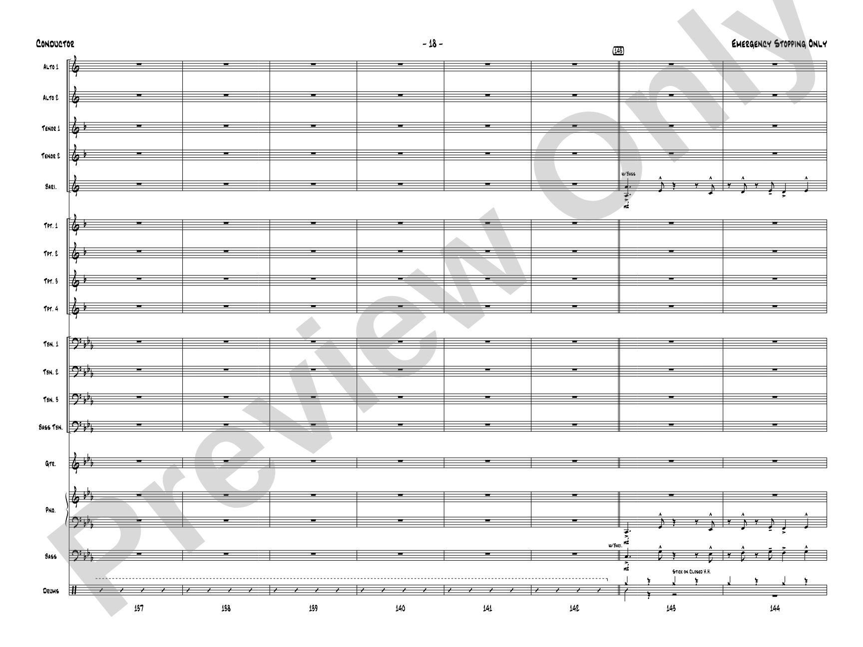 Emergency Stopping Only: Score