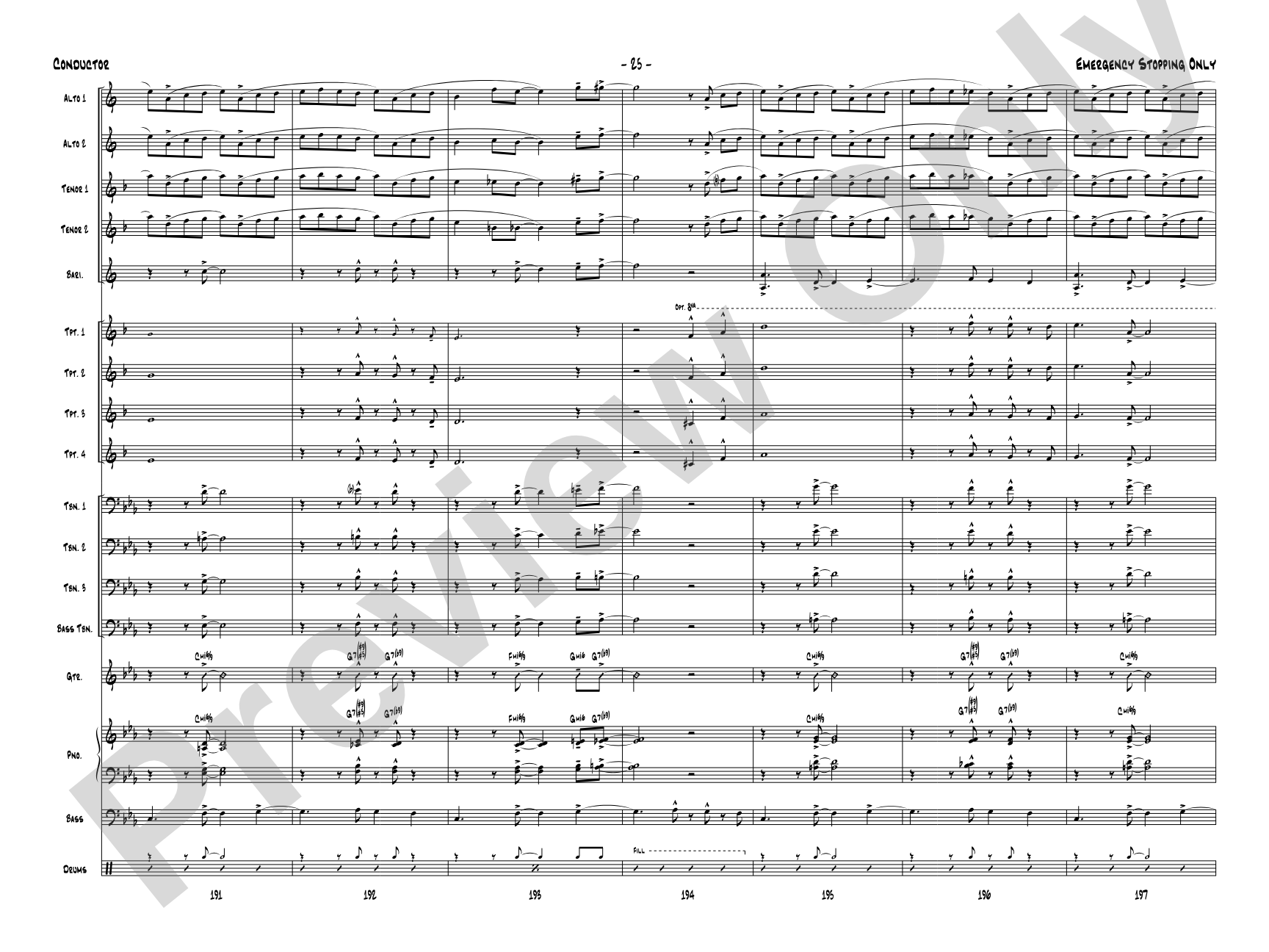 Emergency Stopping Only: Score