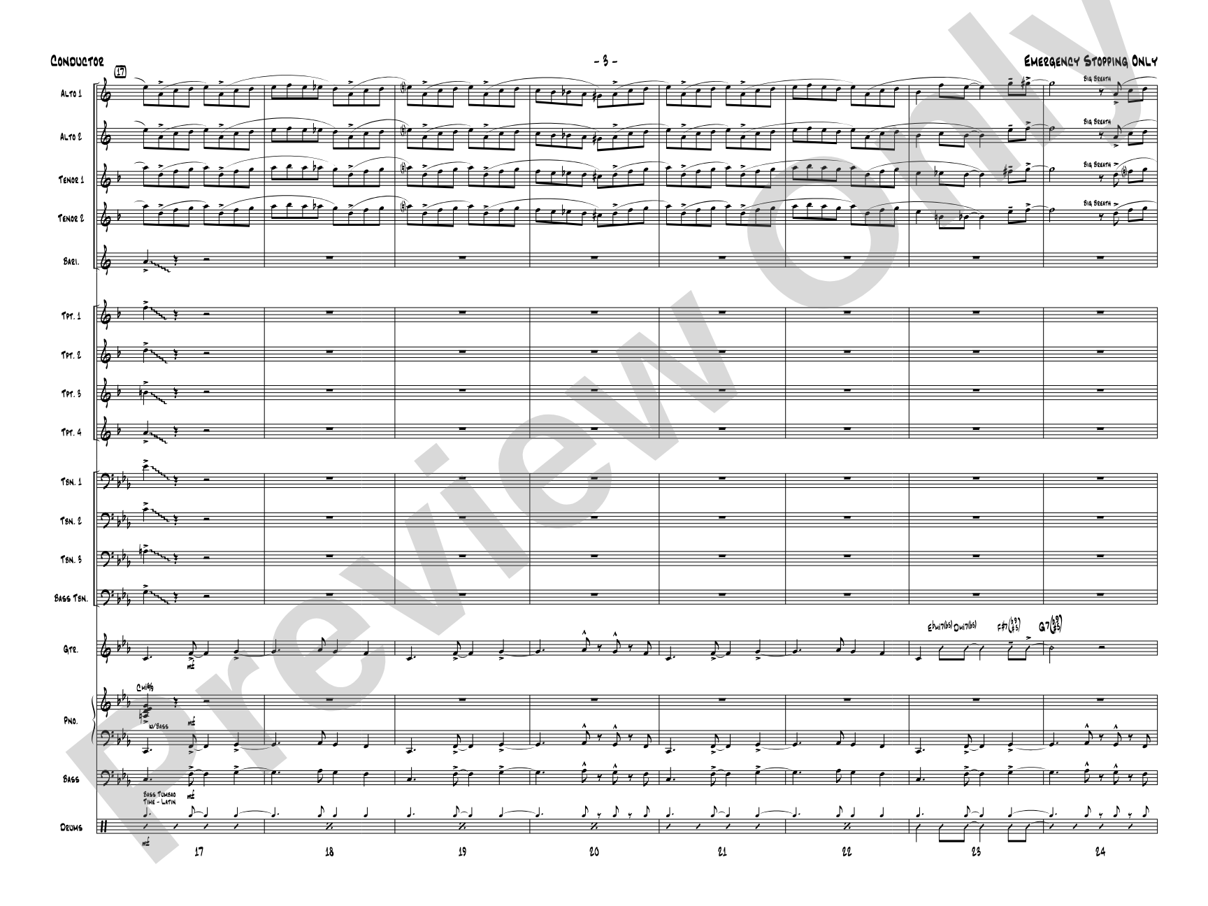 Emergency Stopping Only: Score