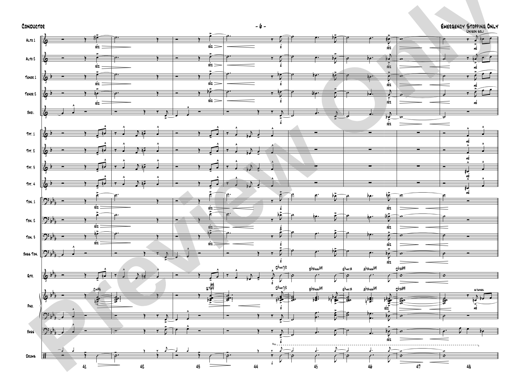 Emergency Stopping Only: Score