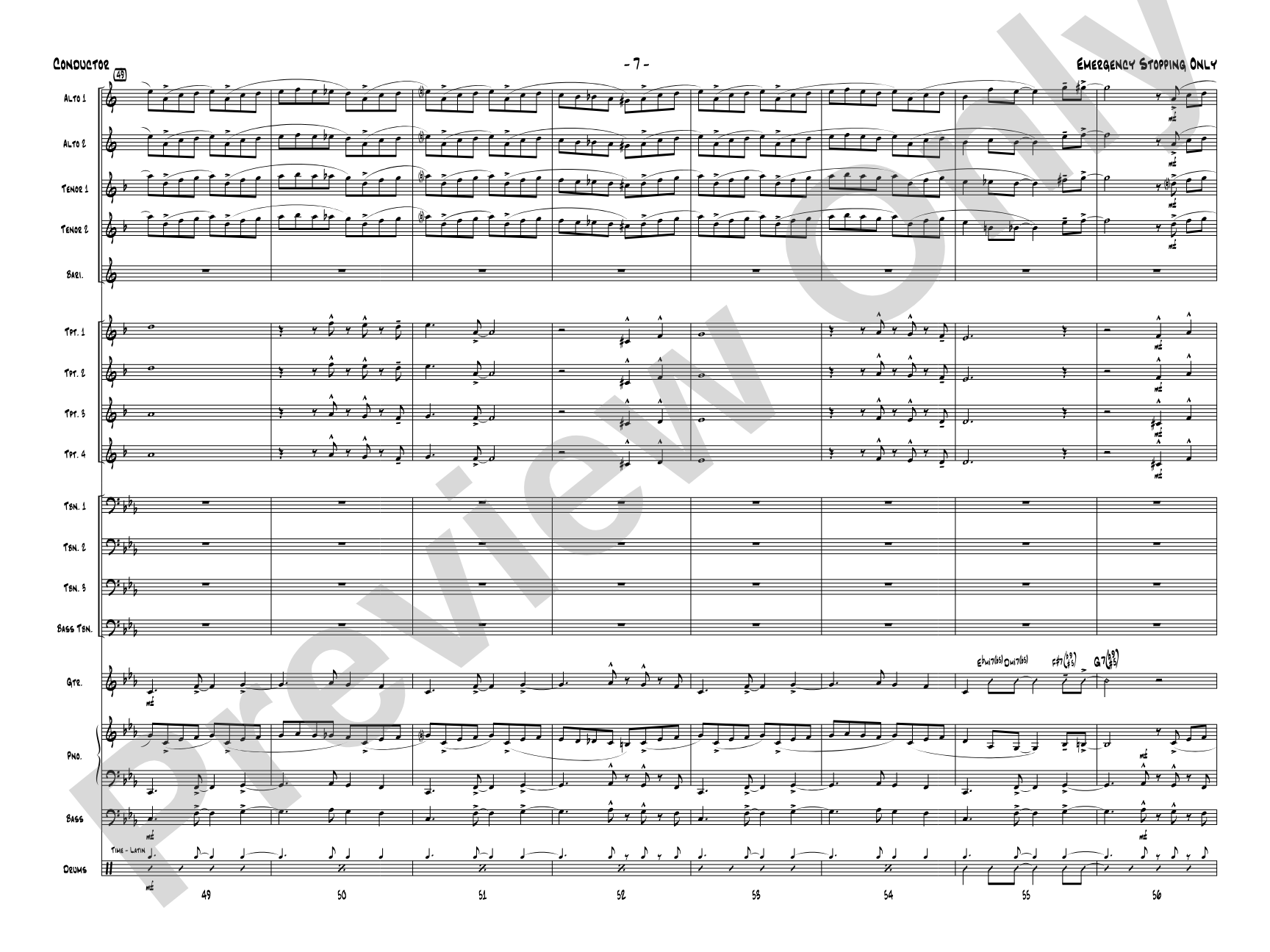 Emergency Stopping Only: Score