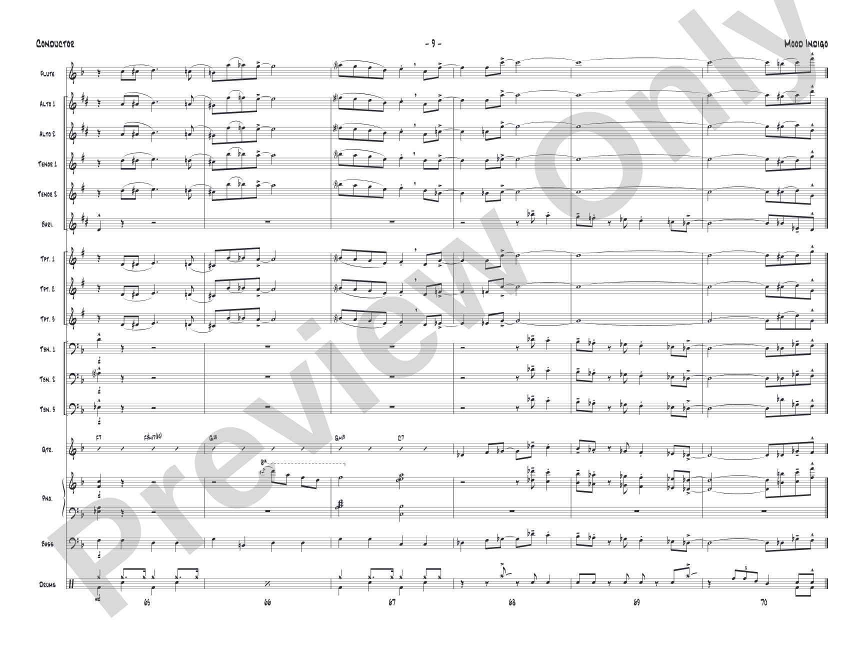 Mood Indigo: Jazz Ensemble Conductor Score & Parts