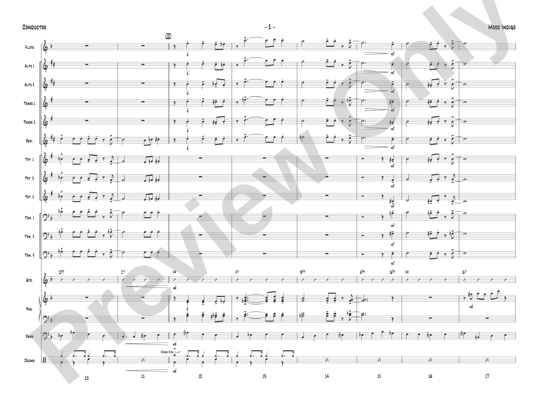 Mood Indigo: Jazz Ensemble Conductor Score & Parts