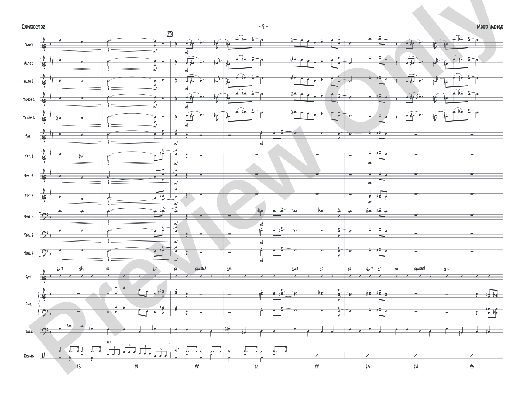 Mood Indigo: Jazz Ensemble Conductor Score & Parts