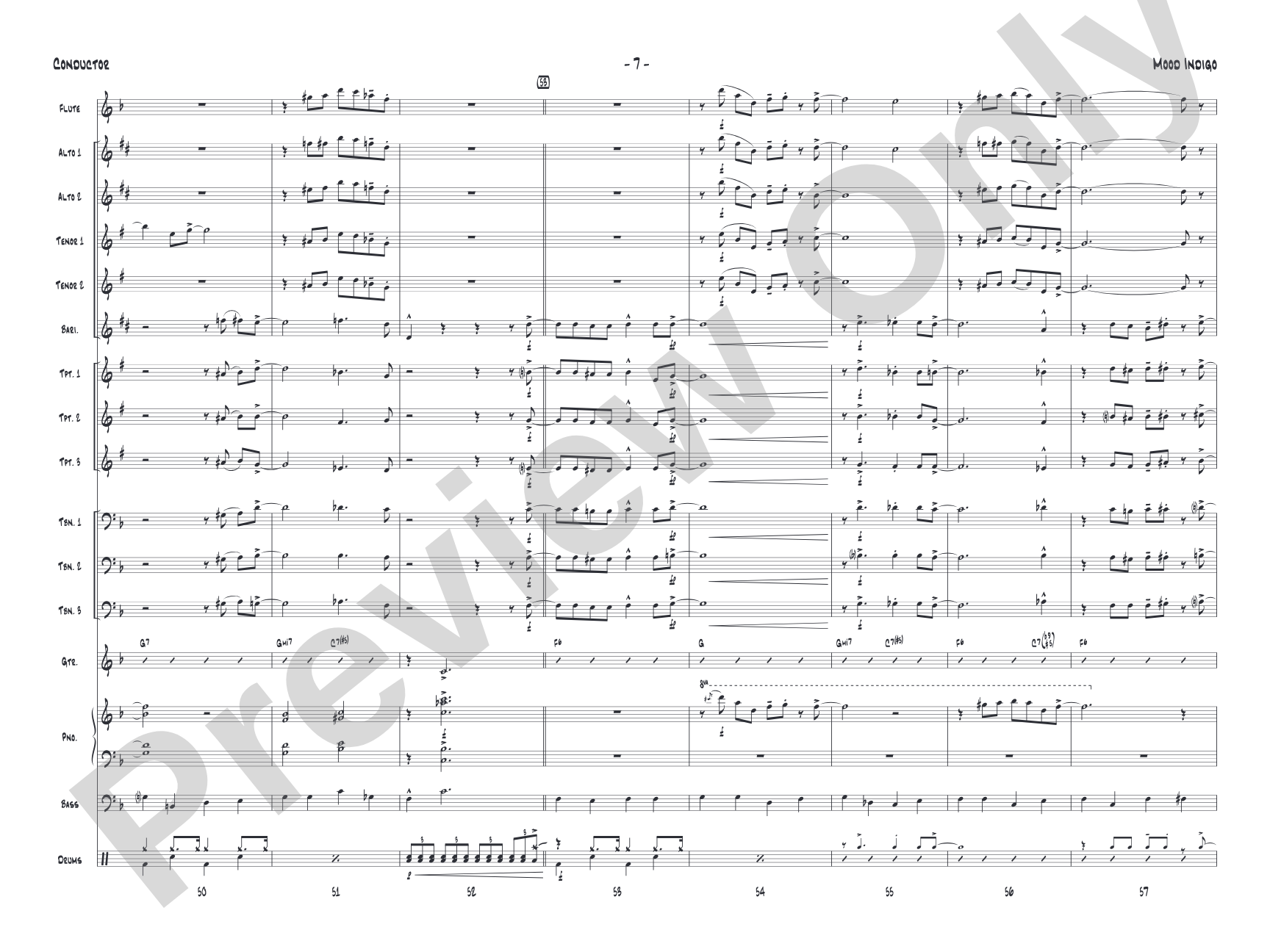 Mood Indigo: Jazz Ensemble Conductor Score & Parts