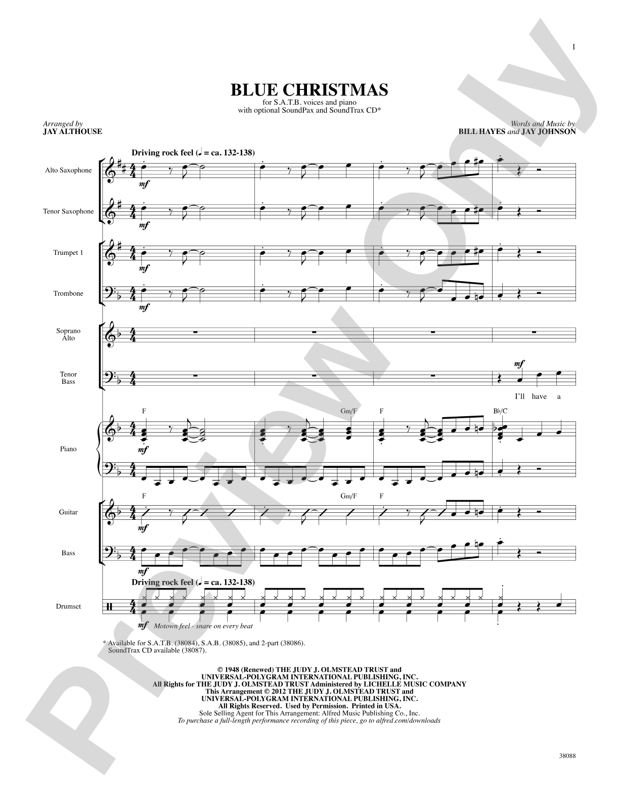 Blue Christmas: Choral SoundPax