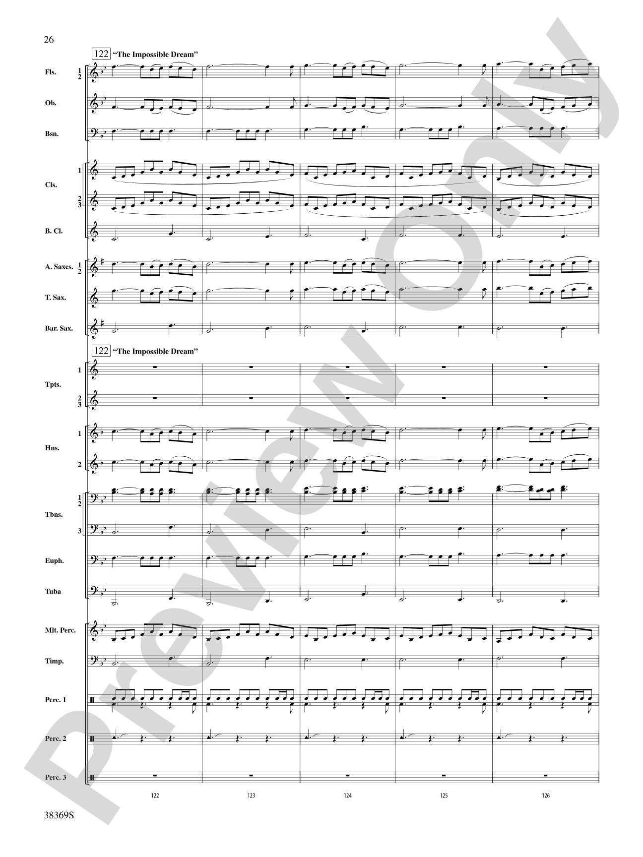 Man of La Mancha: Concert Band Conductor Score & Parts