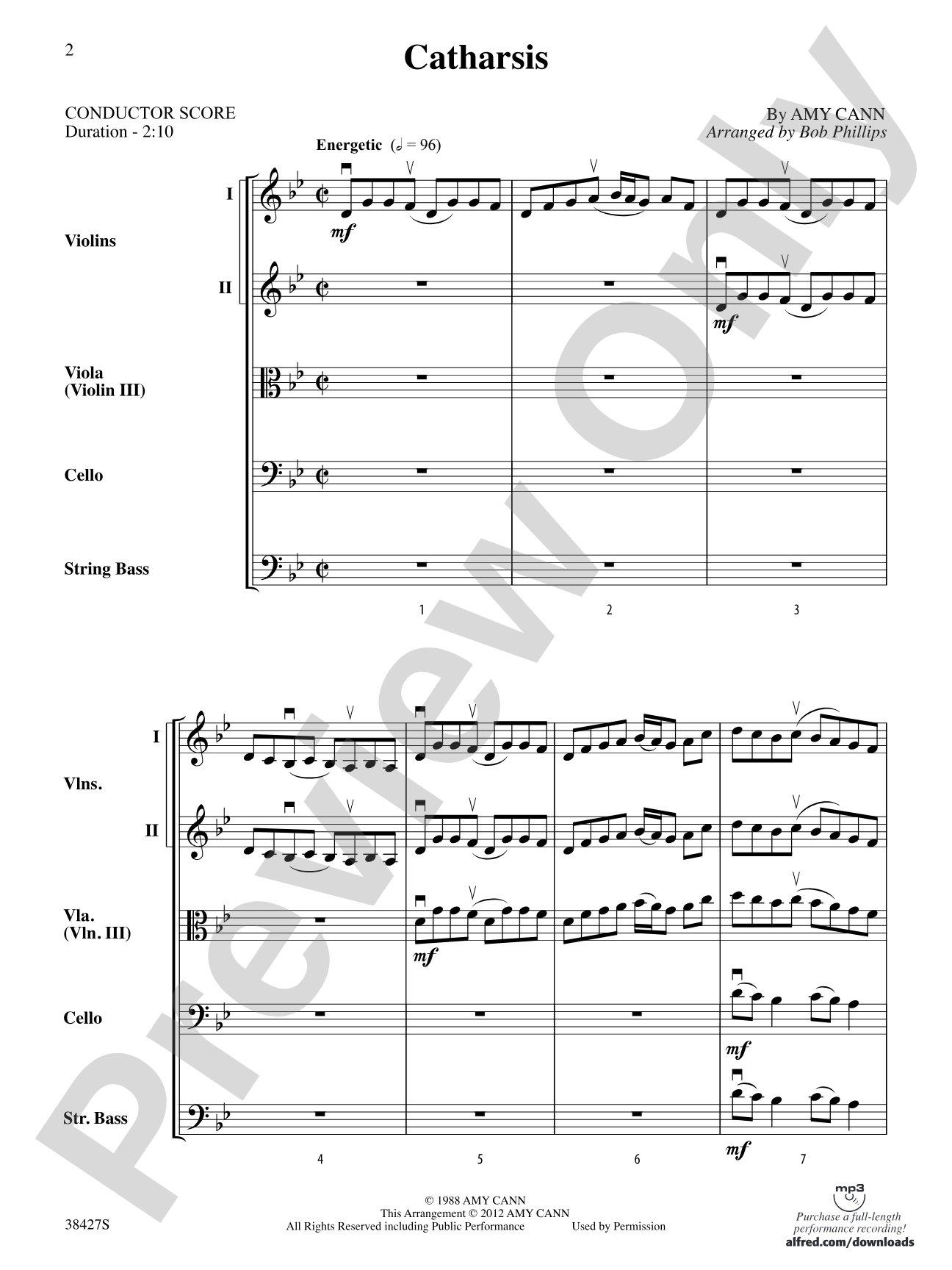 Catharsis: String Orchestra Conductor Score & Parts