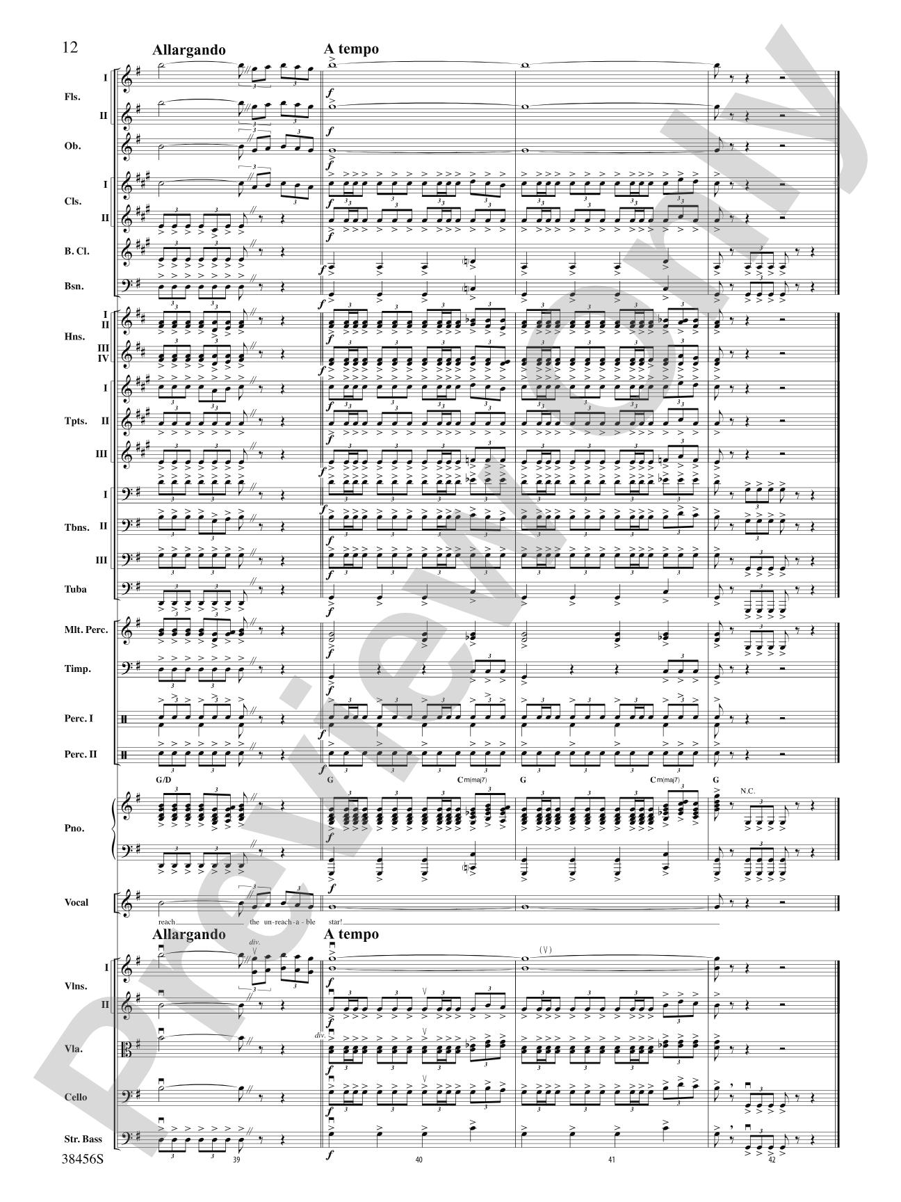 The Impossible Dream (from Man of La Mancha): Full Orchestra Conductor Score & Parts