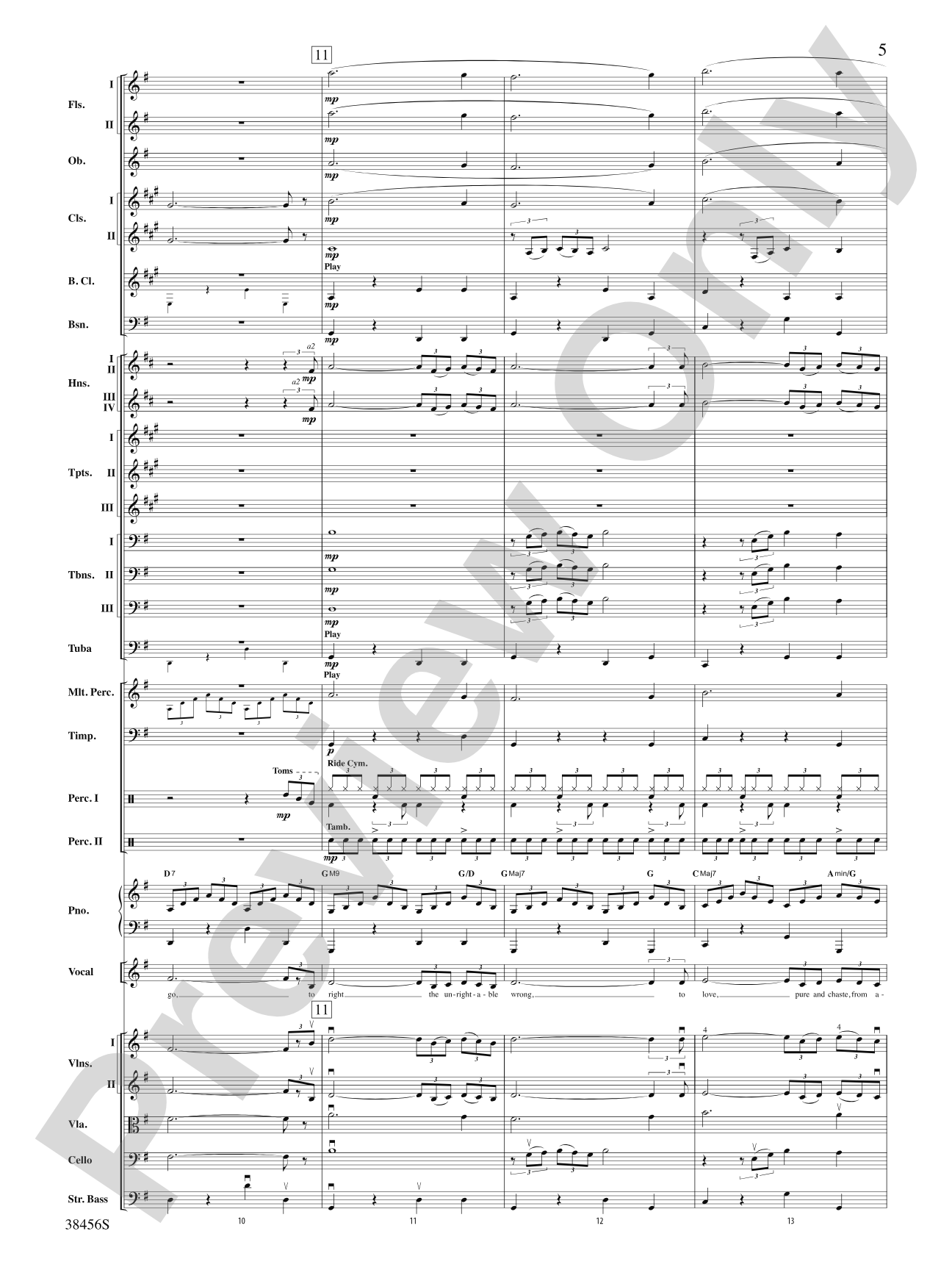 The Impossible Dream (from Man of La Mancha): Full Orchestra Conductor Score & Parts