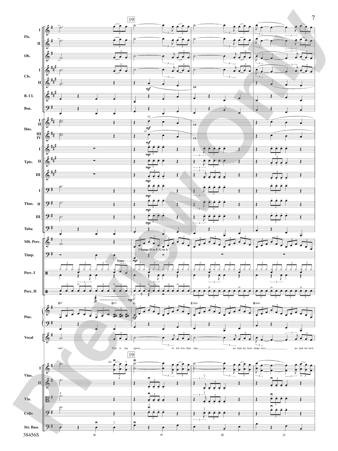 The Impossible Dream (from Man of La Mancha): Full Orchestra Conductor Score & Parts