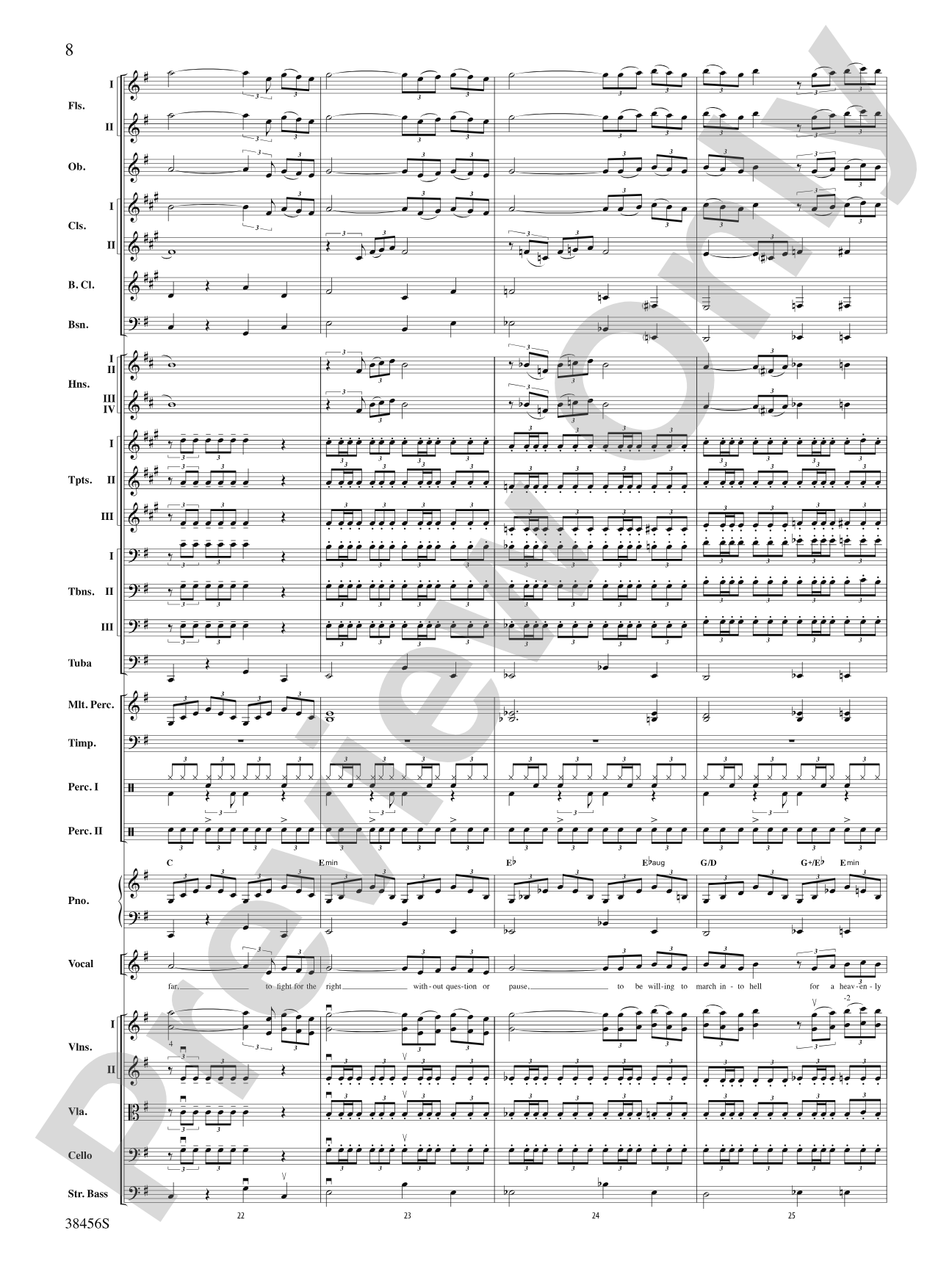 The Impossible Dream (from Man of La Mancha): Full Orchestra Conductor Score & Parts