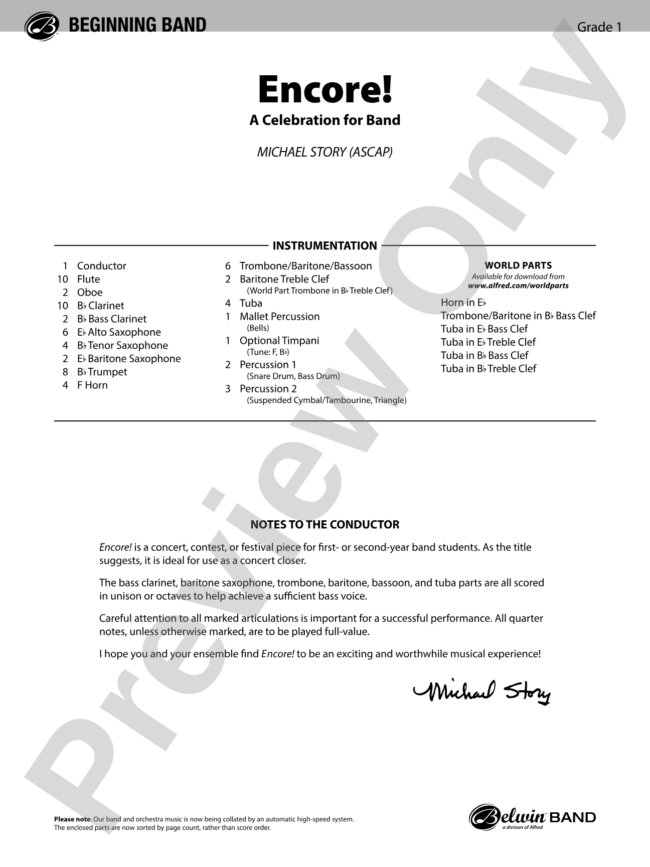 Encore!: Concert Band Conductor Score & Parts